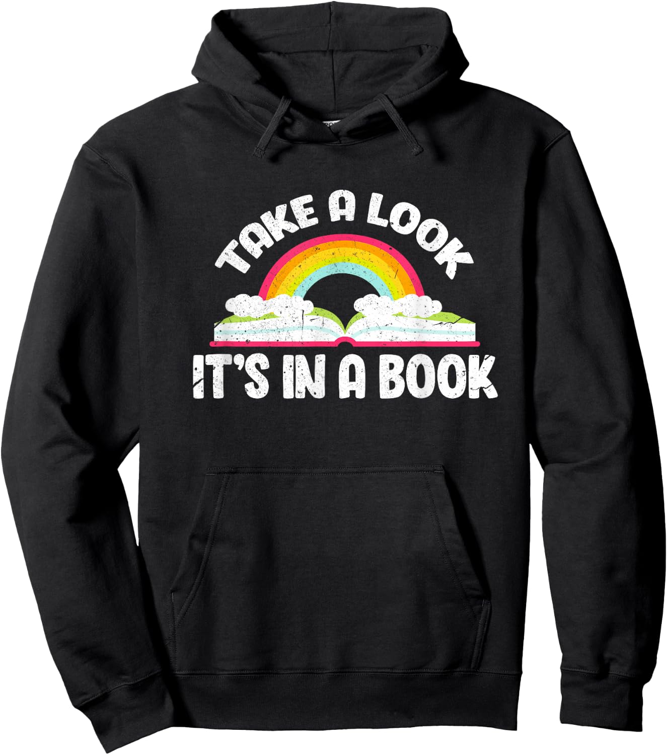 Take A Look It's In A Book Funny Bookworm Reading Hoodie - Hoodie | Black