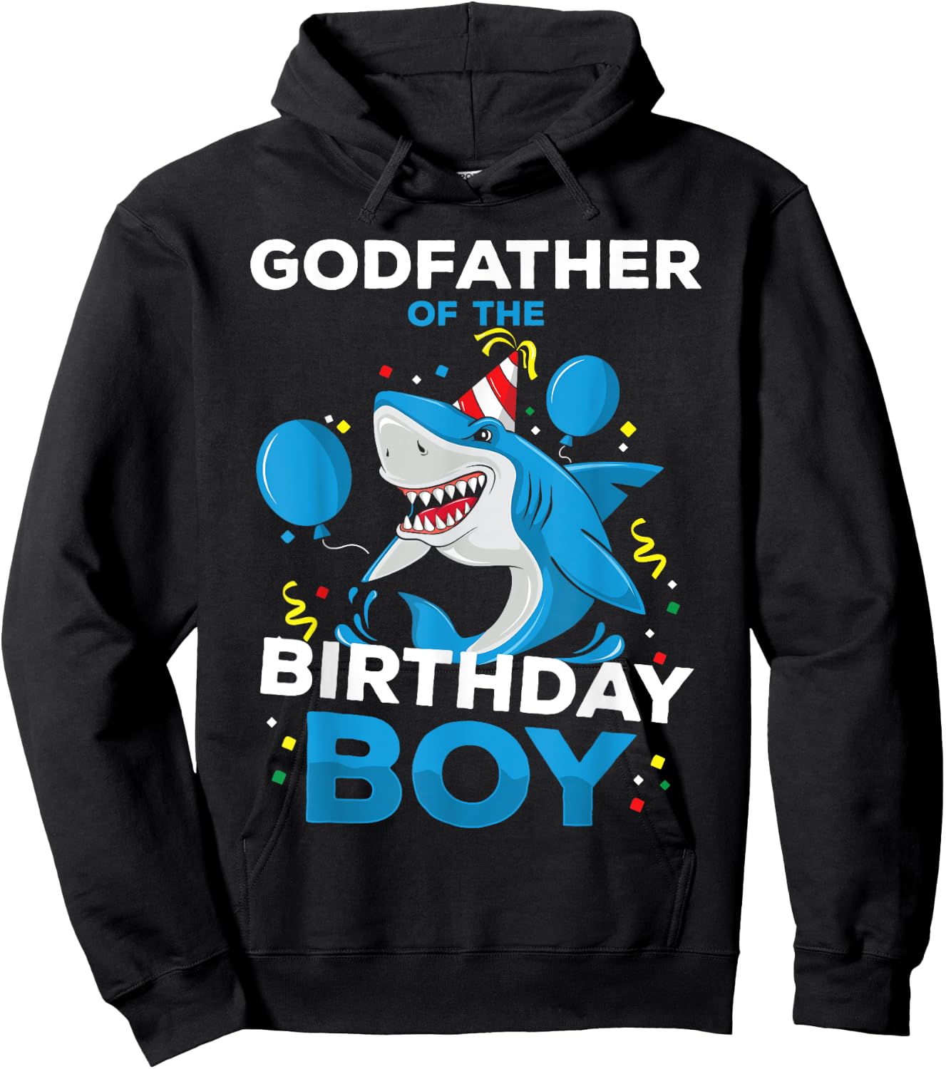 Godfather of The Birthday Boy Shark Ocean Matching Family Hoodie - Hoodie | Black