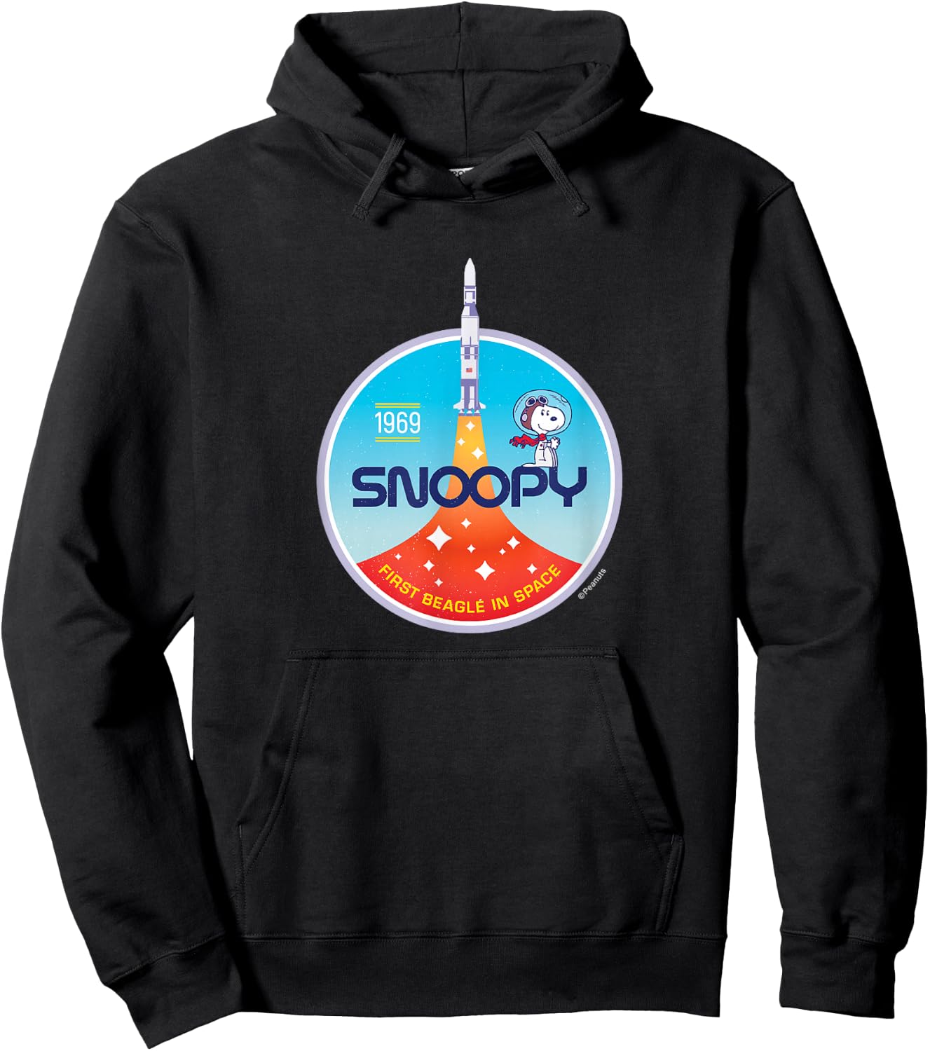 Peanuts - Snoopy Rocket Launch First Beagle In Space 1969 Hoodie - Hoodie | Black