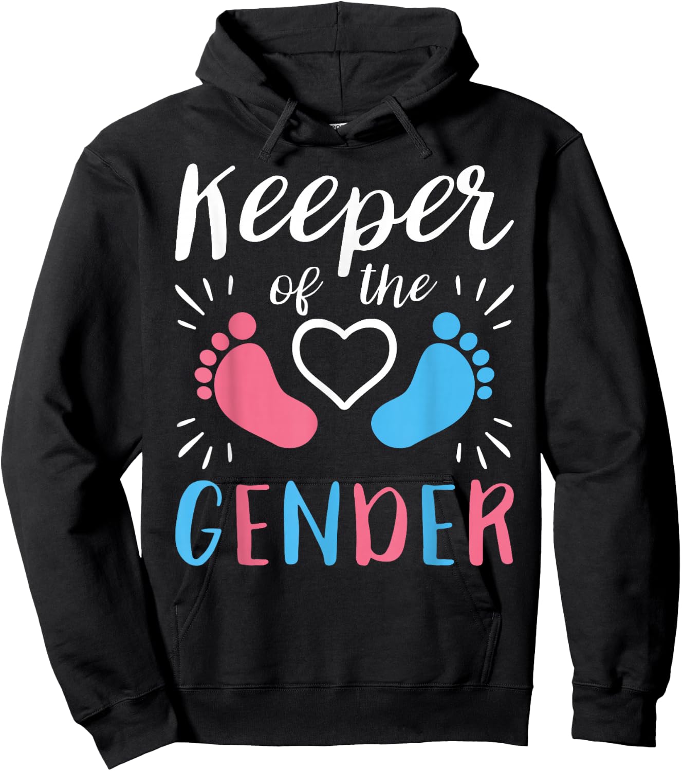 Keeper of the Gender Cute Gender Reveal Funny Pregnancy Hoodie - Hoodie | Black