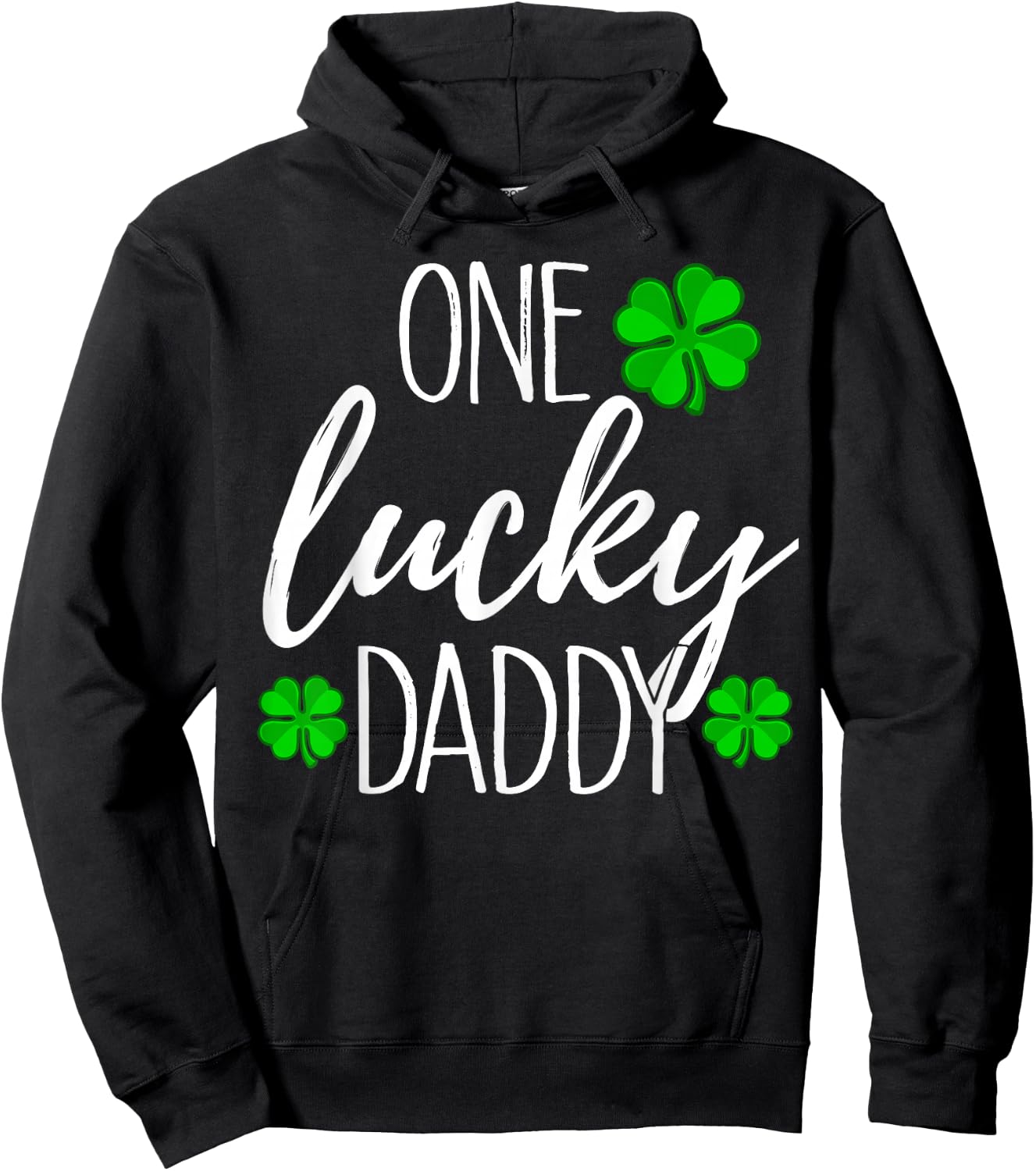One Lucky Dad Matching St Patricks Day T Shirt Hoodie - Hoodie | Black