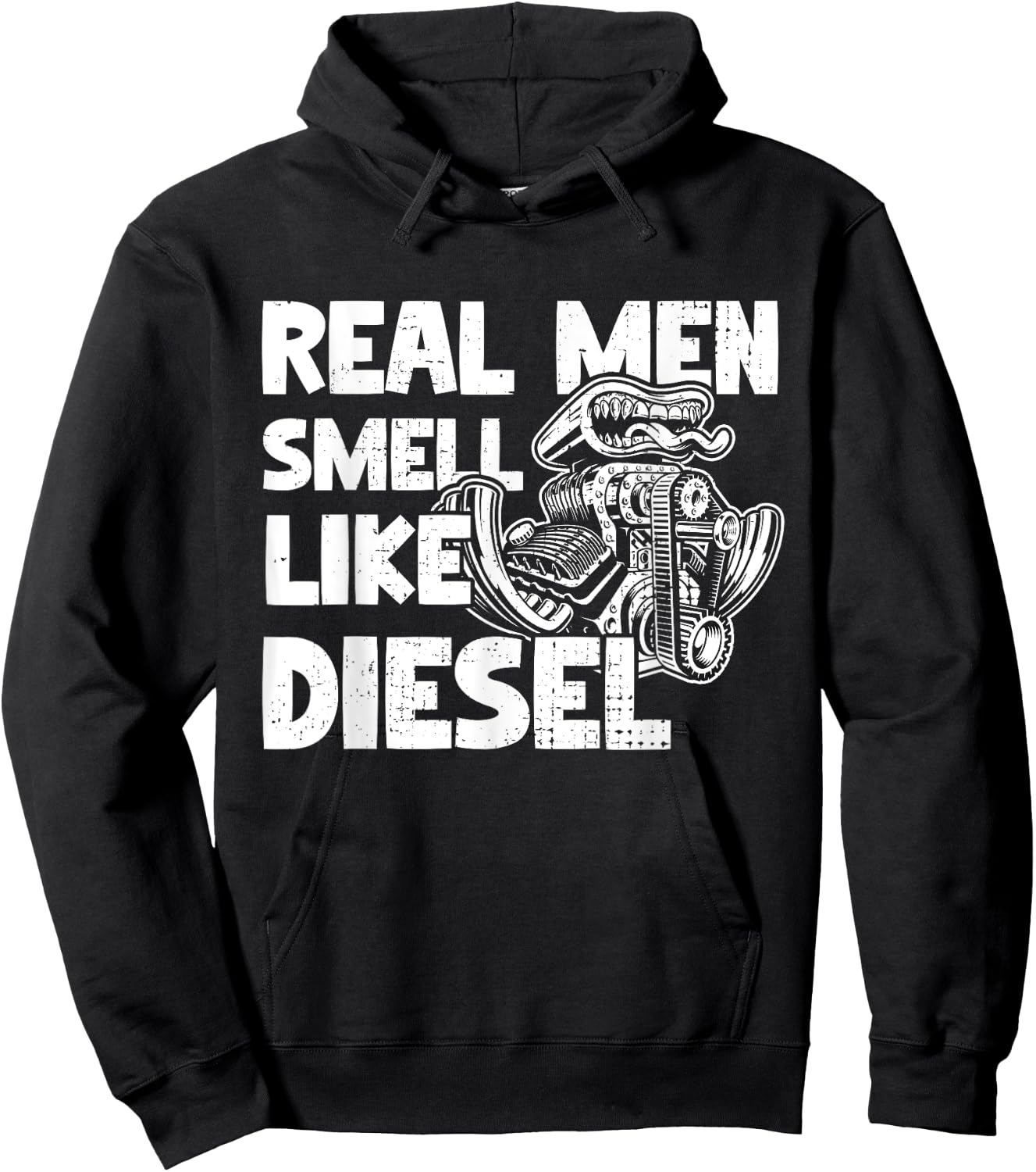 Real Men Smell Like Diesel, Funny Diesel Truck Gifts Hoodie - Hoodie | Black