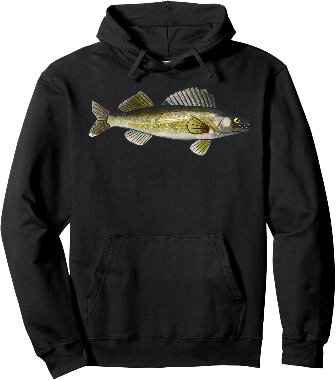 BACK PRINT Walleye Fishing | Walleye Hoodie - Hoodie | Black
