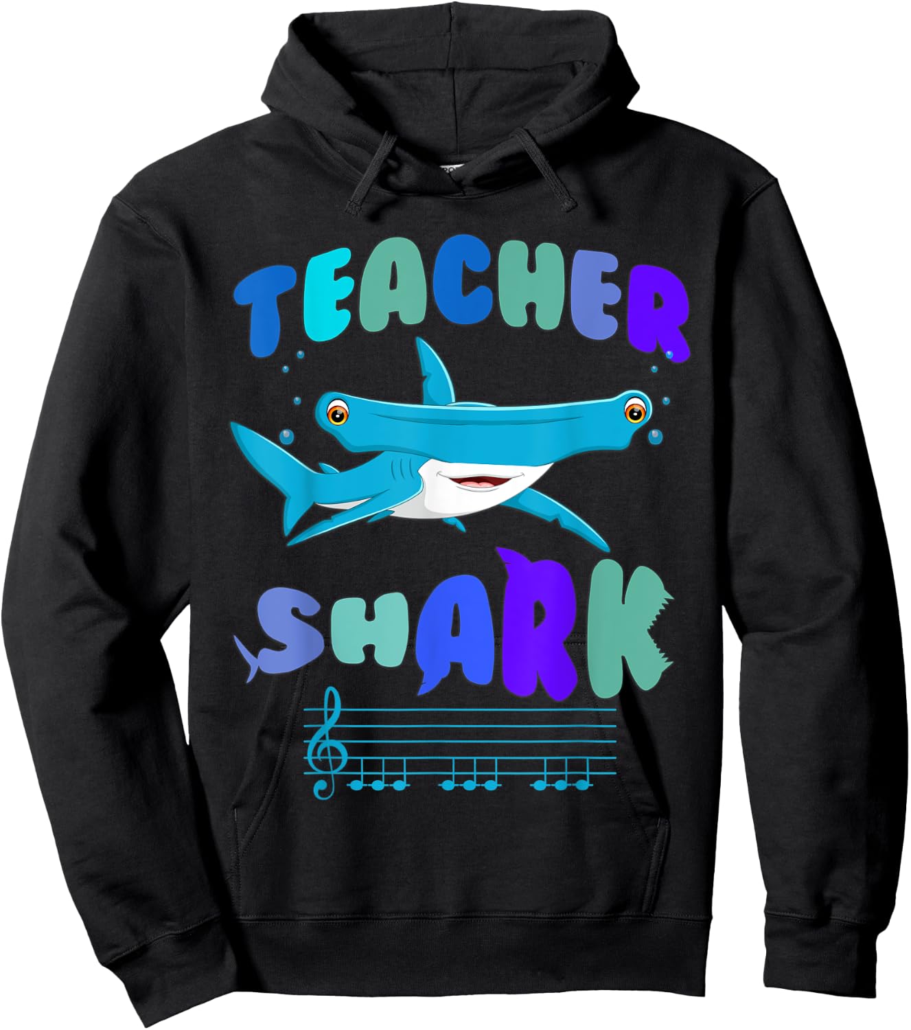 Teacher shark do your work hammerhead shark music Note men's Hoodie - Hoodie | Black