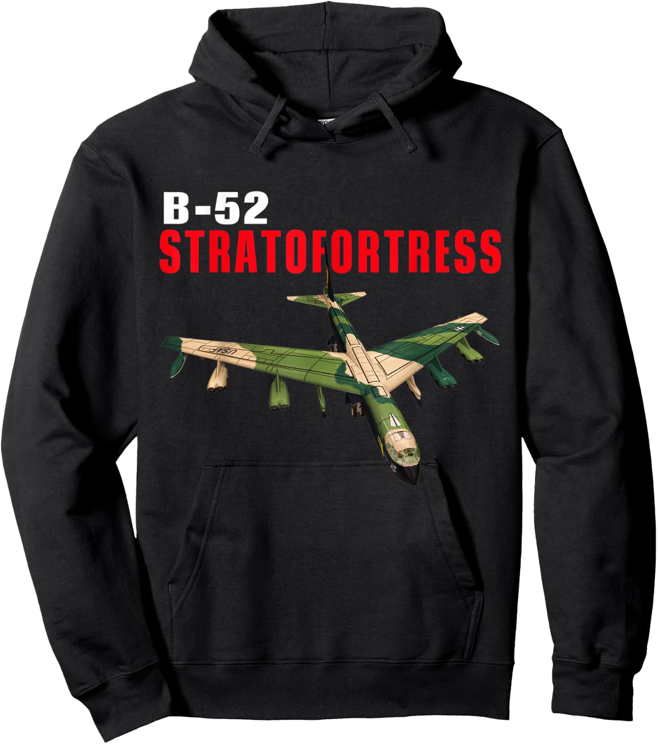 Fun American Military Aviation B-52 Stratofortress Bomber. Hoodie - Hoodie | Black