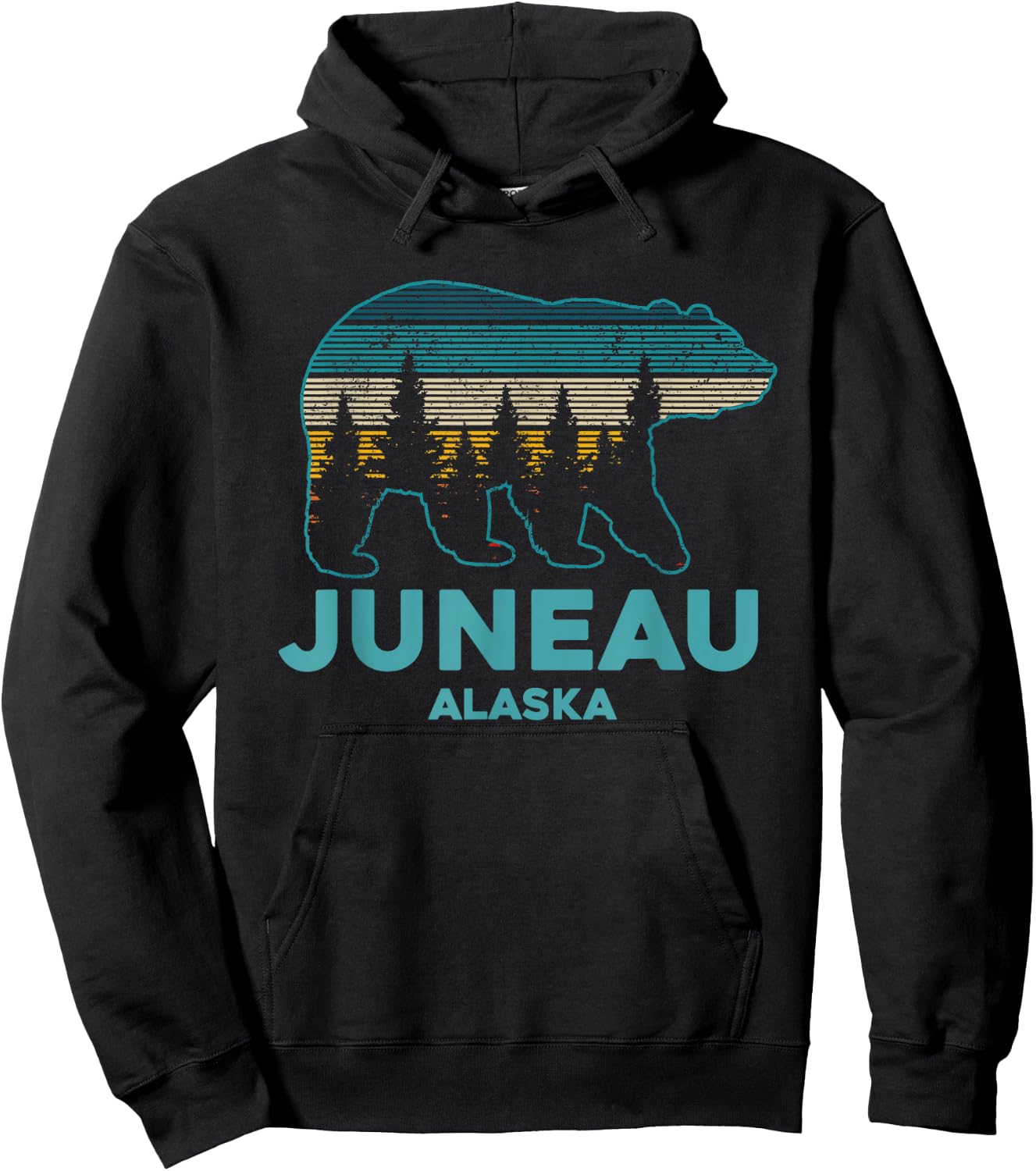 Juneau Alaska Grizzly Bear Souvenir Hoodie - Hoodie | Black