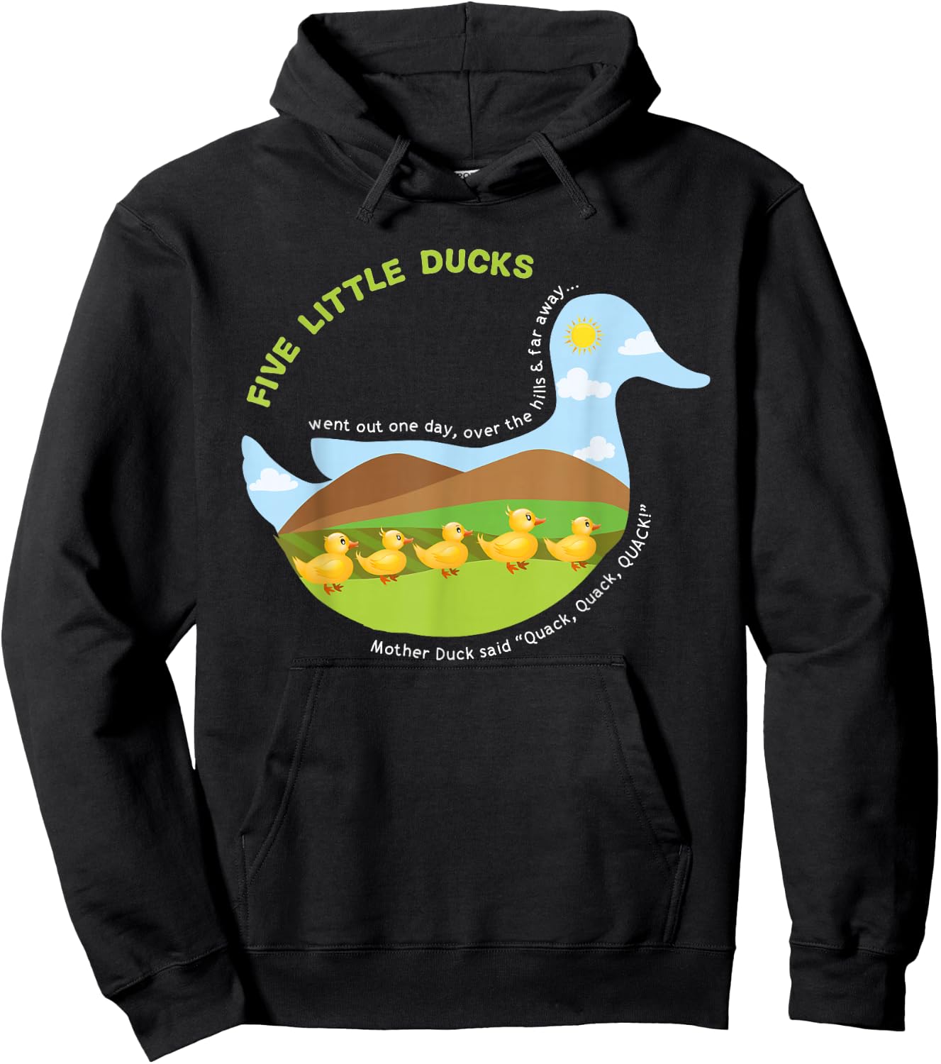 Five Little Ducks Mother Duck unique Nursery Rhymes Hoodie - Hoodie | Black