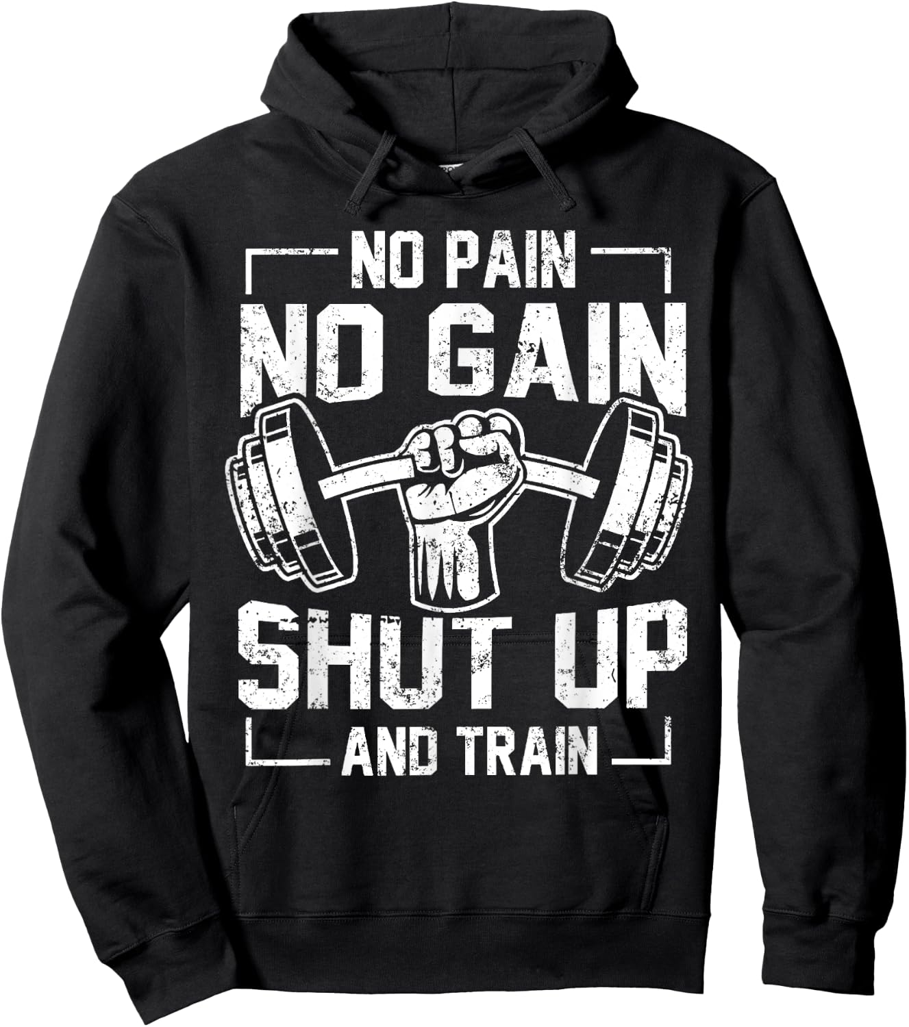 No Pain No Gain Funny Gym Workout Fitness Coach Trainer Hoodie - Hoodie | Black