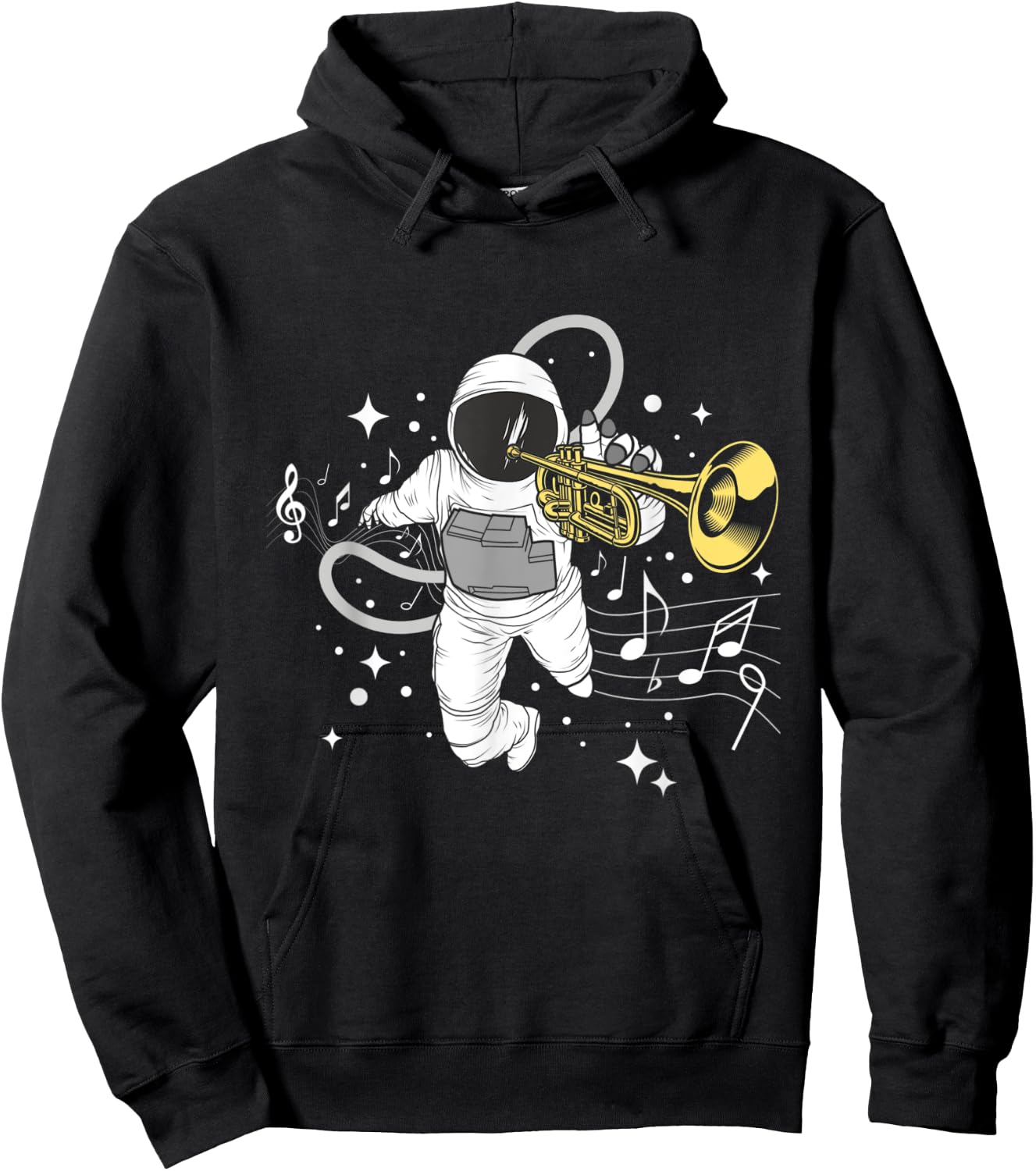 Astronaut Trumpet Player - Trumpeter Marching Band Hoodie - Hoodie | Black