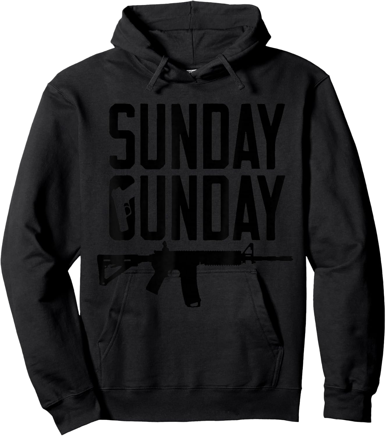 Sunday Gunday Gun Shooting Pistol Firearm AR15 Rifle Hoodie - Hoodie | Black