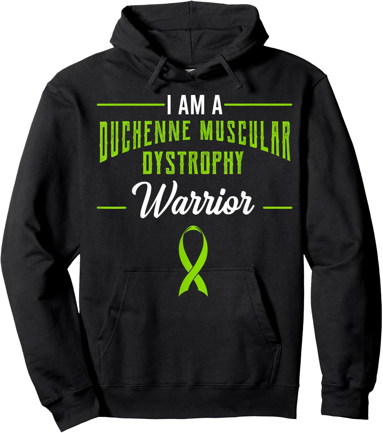 Duchenne Muscular Dystrophy Warrior Awareness Ribbon Patient Hoodie - Hoodie | Black