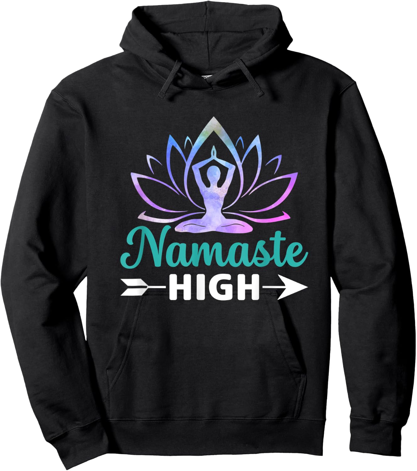 Namaste High Yoga Lover Zen AF Namastay Peace Love Hoodie - Hoodie | Black