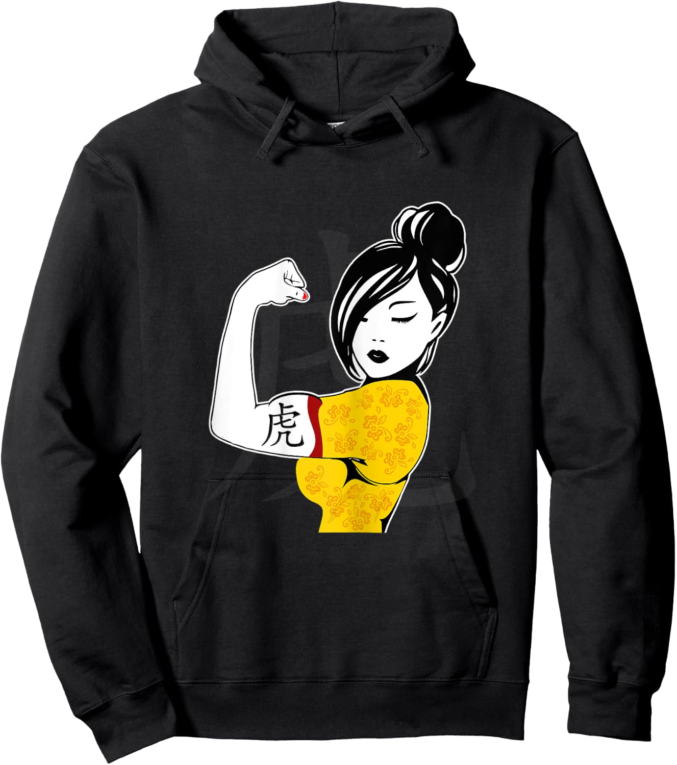 Chinese Woman - Tiger Tattoo Chinese New Year 2021 Hoodie - Hoodie | Black