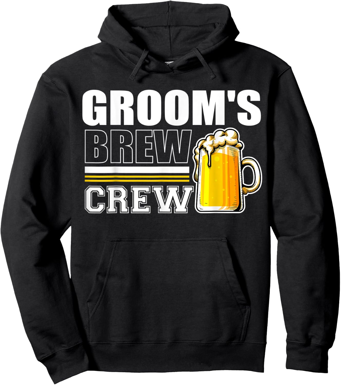 Groom's Brew Crew Drinking Wedding Bachelor Party Hoodie - Hoodie | Black