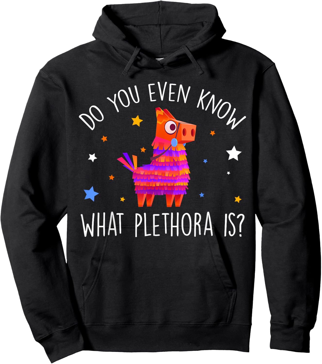 Do You Even Know What Plethora Is Decorated Piñata Hoodie - Hoodie | Black