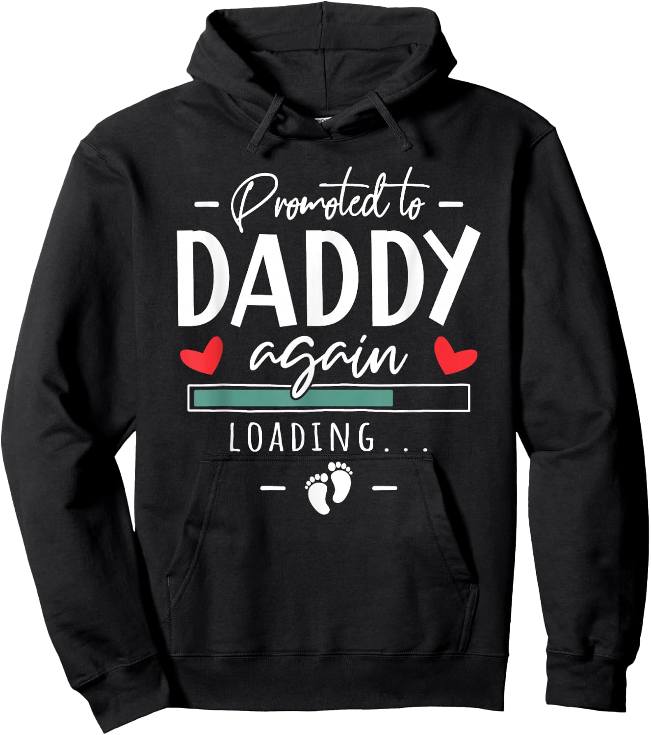 Promoted To Daddy Again - 2nd Pregnancy Announcement Husband Hoodie - Hoodie | Black