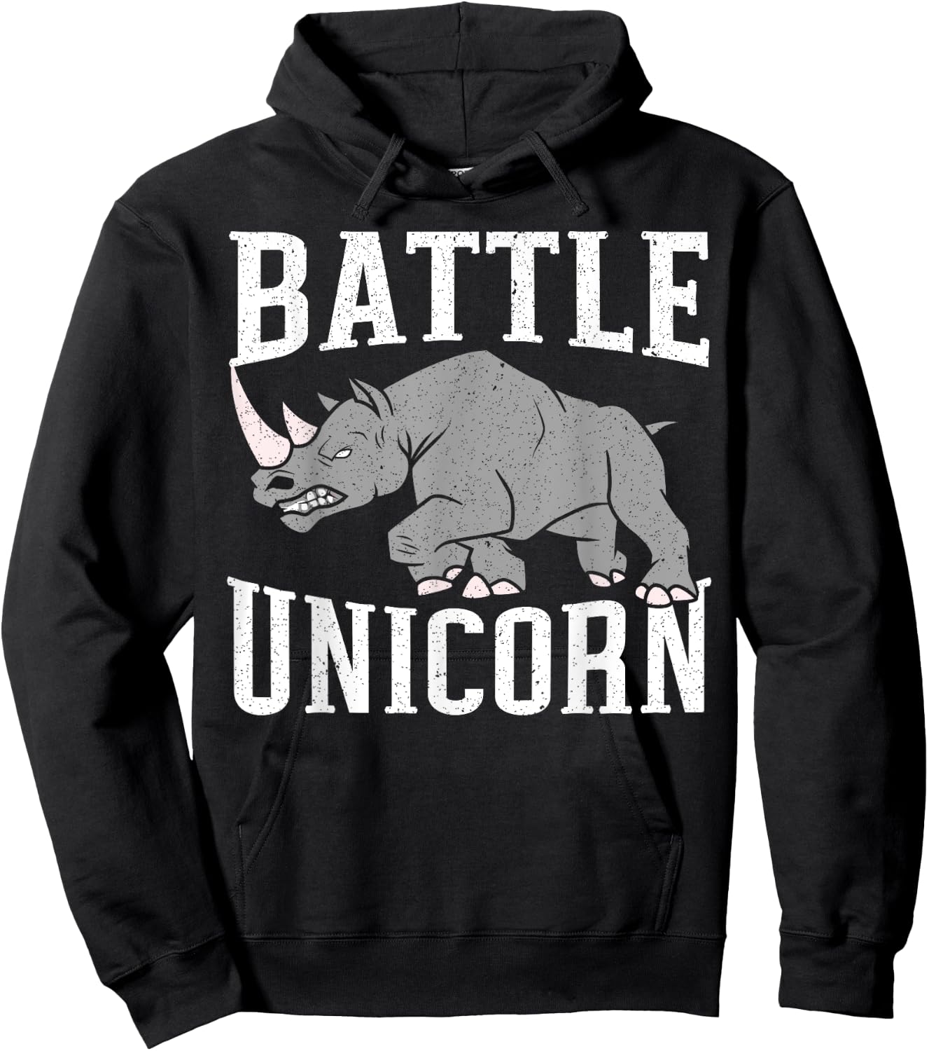 Battle Unicorn Rhinocerus Wildlife Animal Herbivore Rhino Hoodie - Hoodie | Black