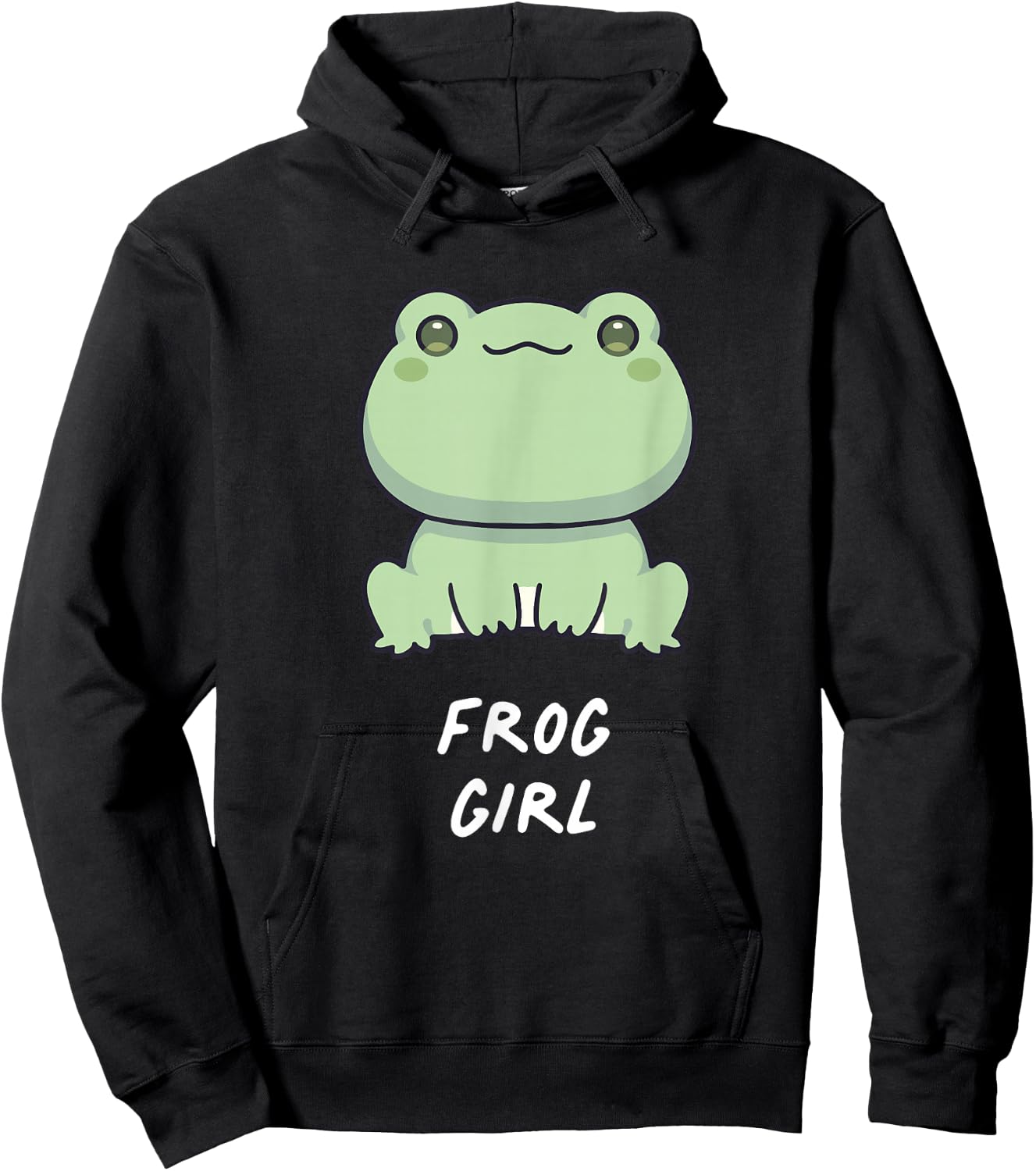 Frog Girl Cute Kawaii Anime Aesthetic Family Ambhibian Lover Hoodie - Hoodie | Black