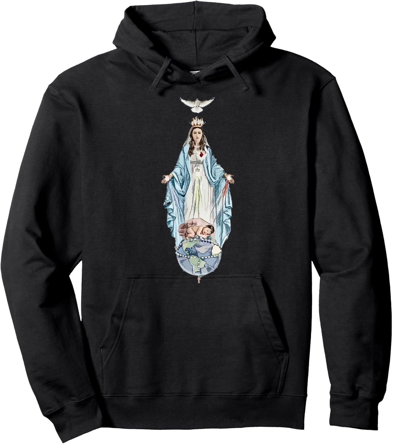 Queen and Mother of the End Times Our Lady Virgin Mary Hoodie - Hoodie | Black