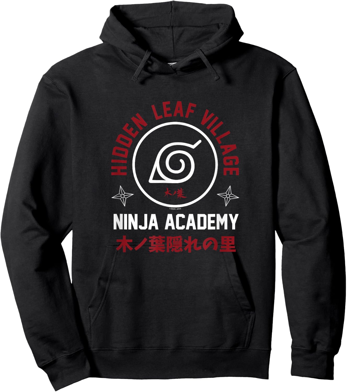 Naruto Shippuden Ninja Academy Varsity Logo Anime Hoodie - Hoodie | Black