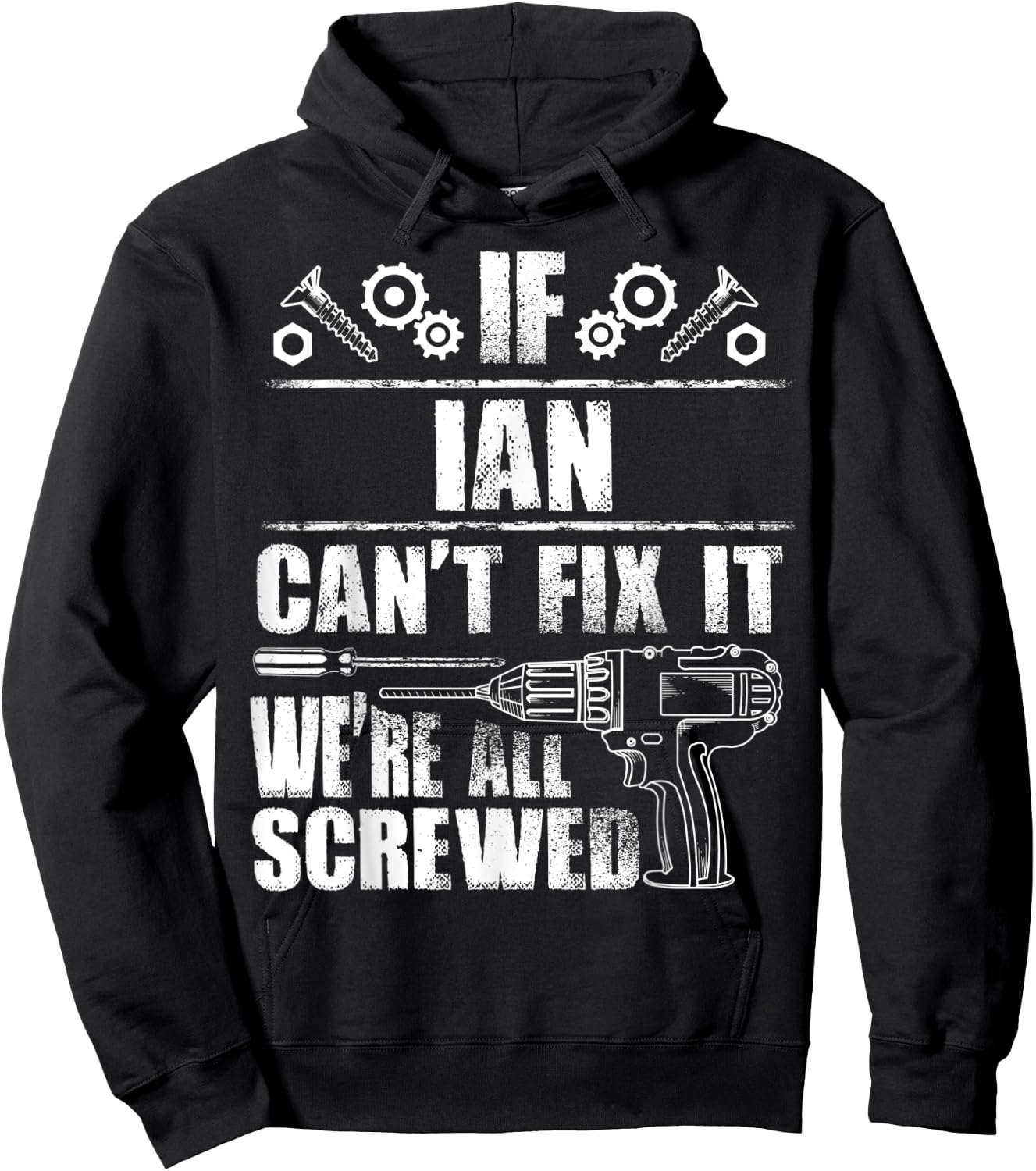 IAN Gift Name Fix It Funny Birthday Personalized Dad Idea Hoodie - Hoodie | Black