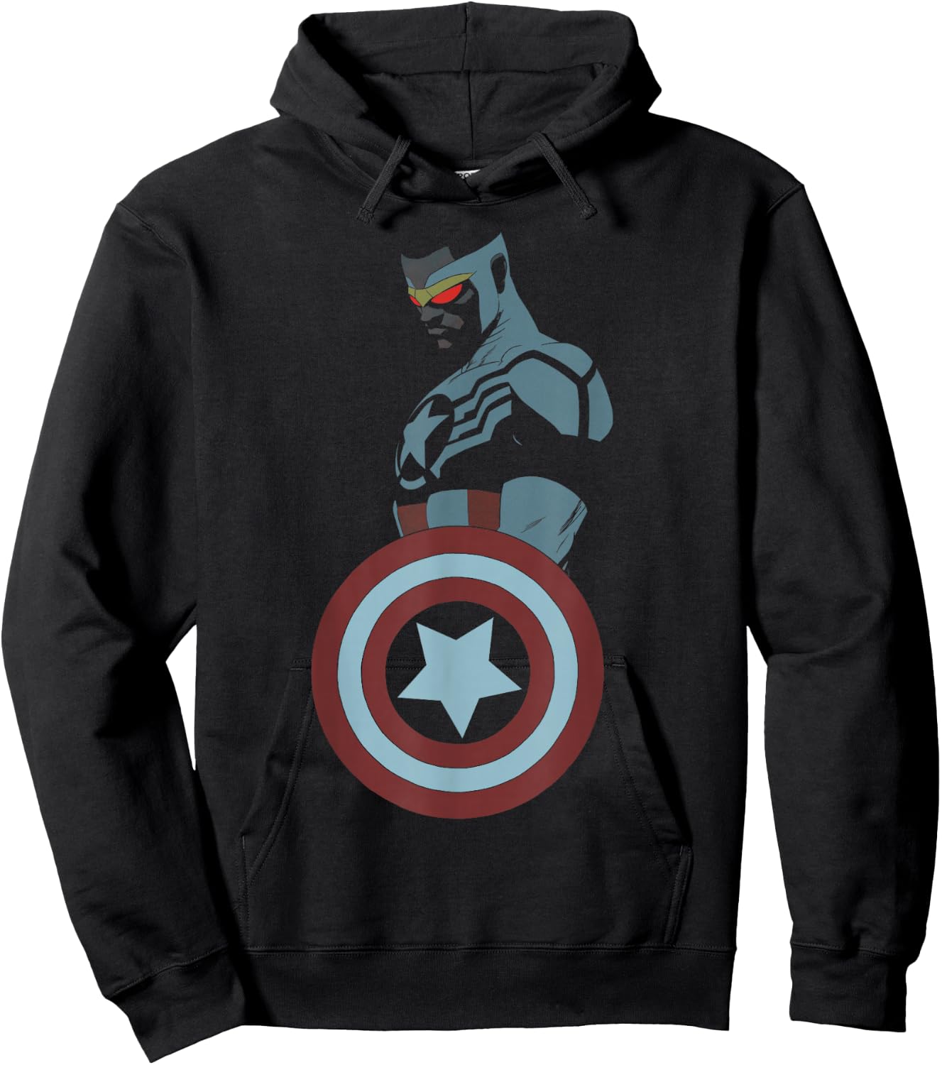 Marvel Avengers Sam Wilson Captain America Portrait Hoodie - Hoodie | Black
