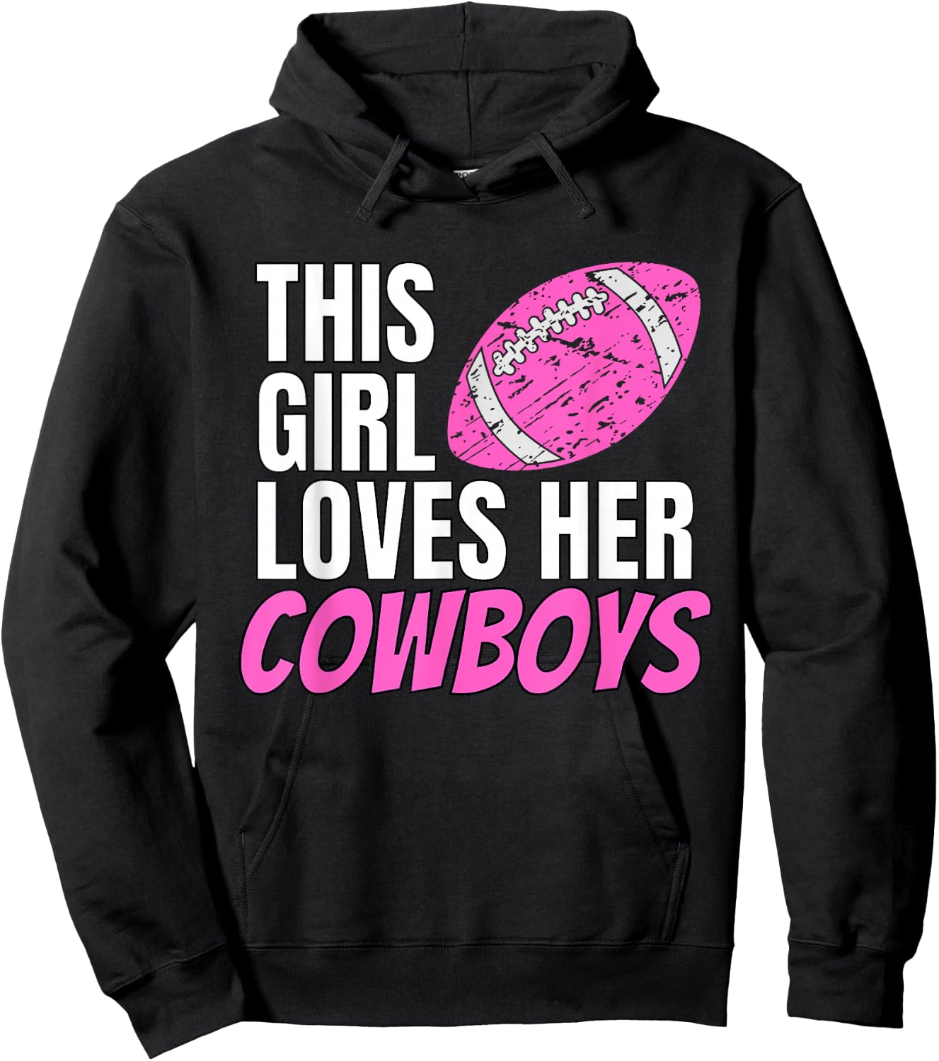 This Girl Loves Her Cowboys Small Hoodie - Hoodie | Black