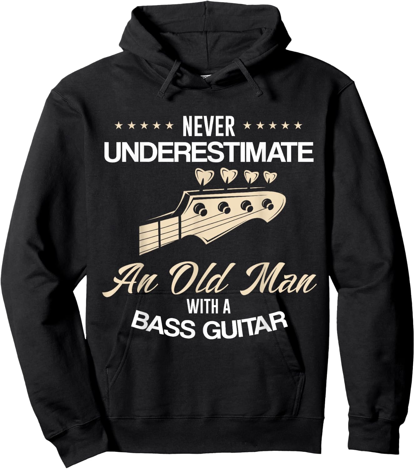 Bass Guitar Player Funny Gift Father's Day Dad Grandpa Lover Hoodie - Hoodie | Black