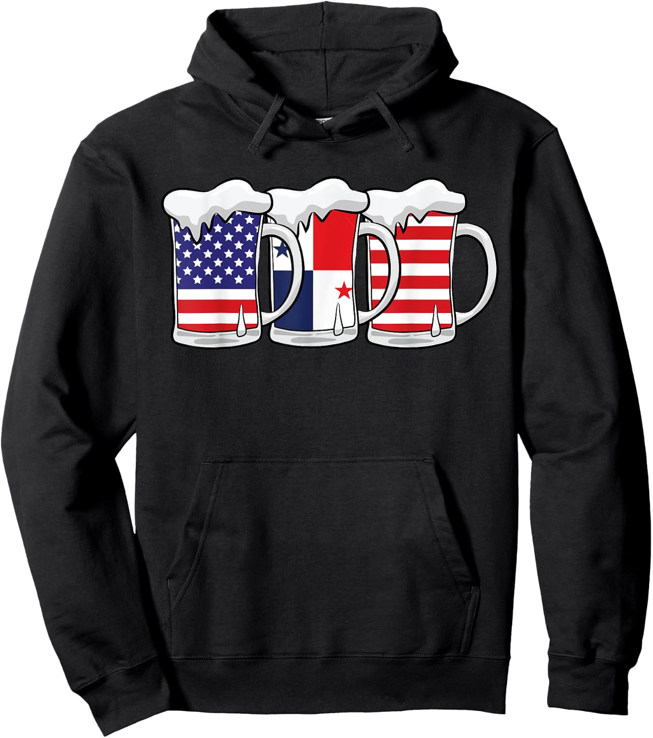 Beer USA Panama USA Panama Flag Hoodie - Hoodie | Black
