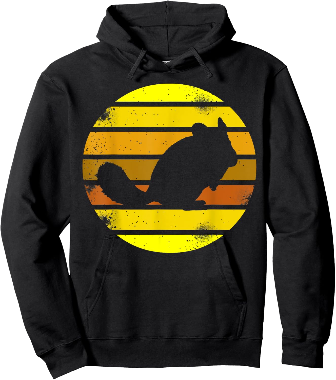 Retro Style Chinchilla Silhouette Vintage Hoodie - Hoodie | Black
