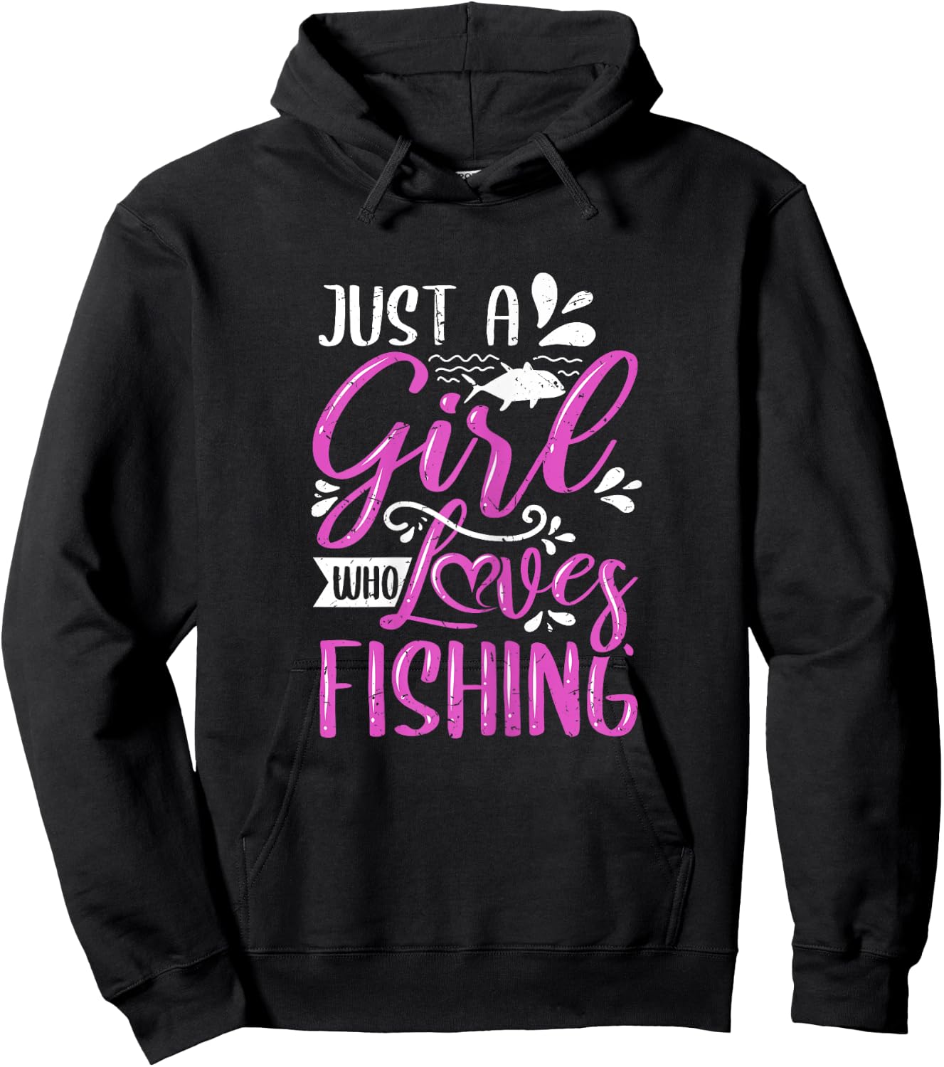Fishers Sayings Just A Girl Who Loves Fishing Hoodie - Hoodie | Black