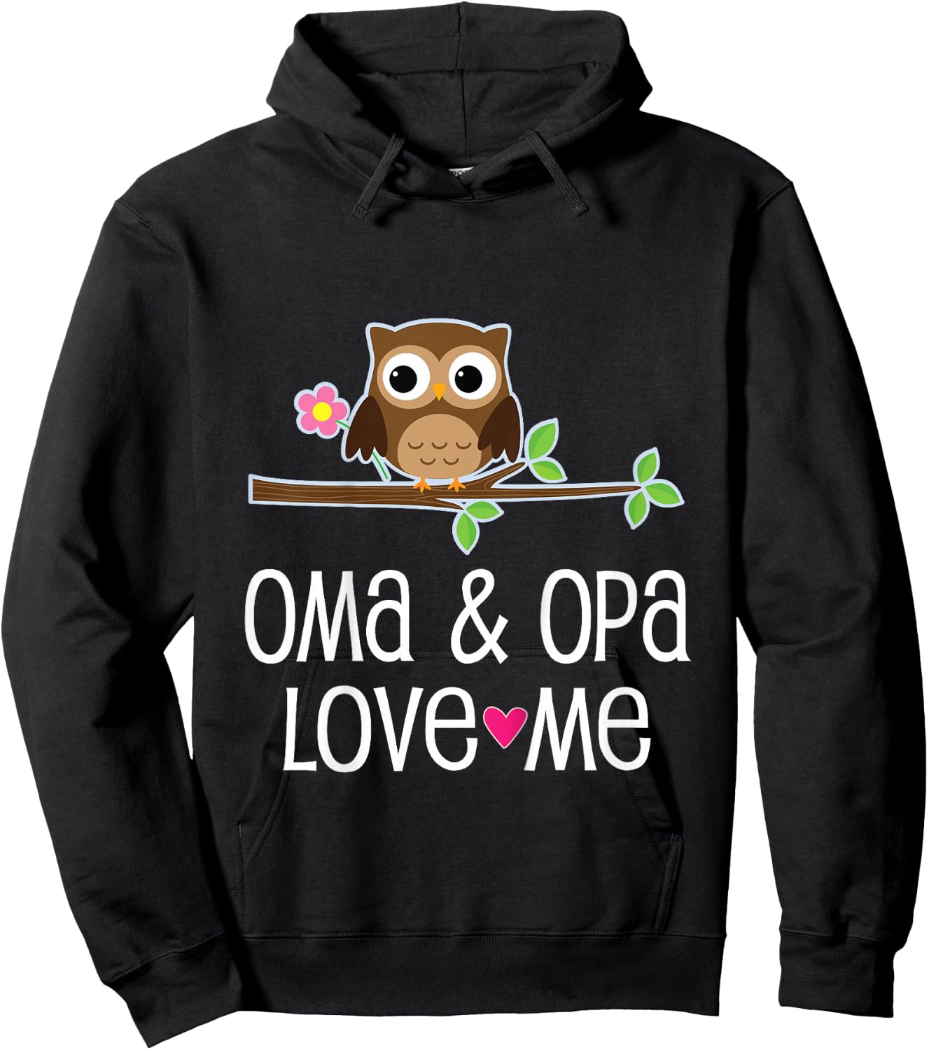 Kids Oma and Opa Love Me Granddaughter Owl Hoodie - Hoodie | Black