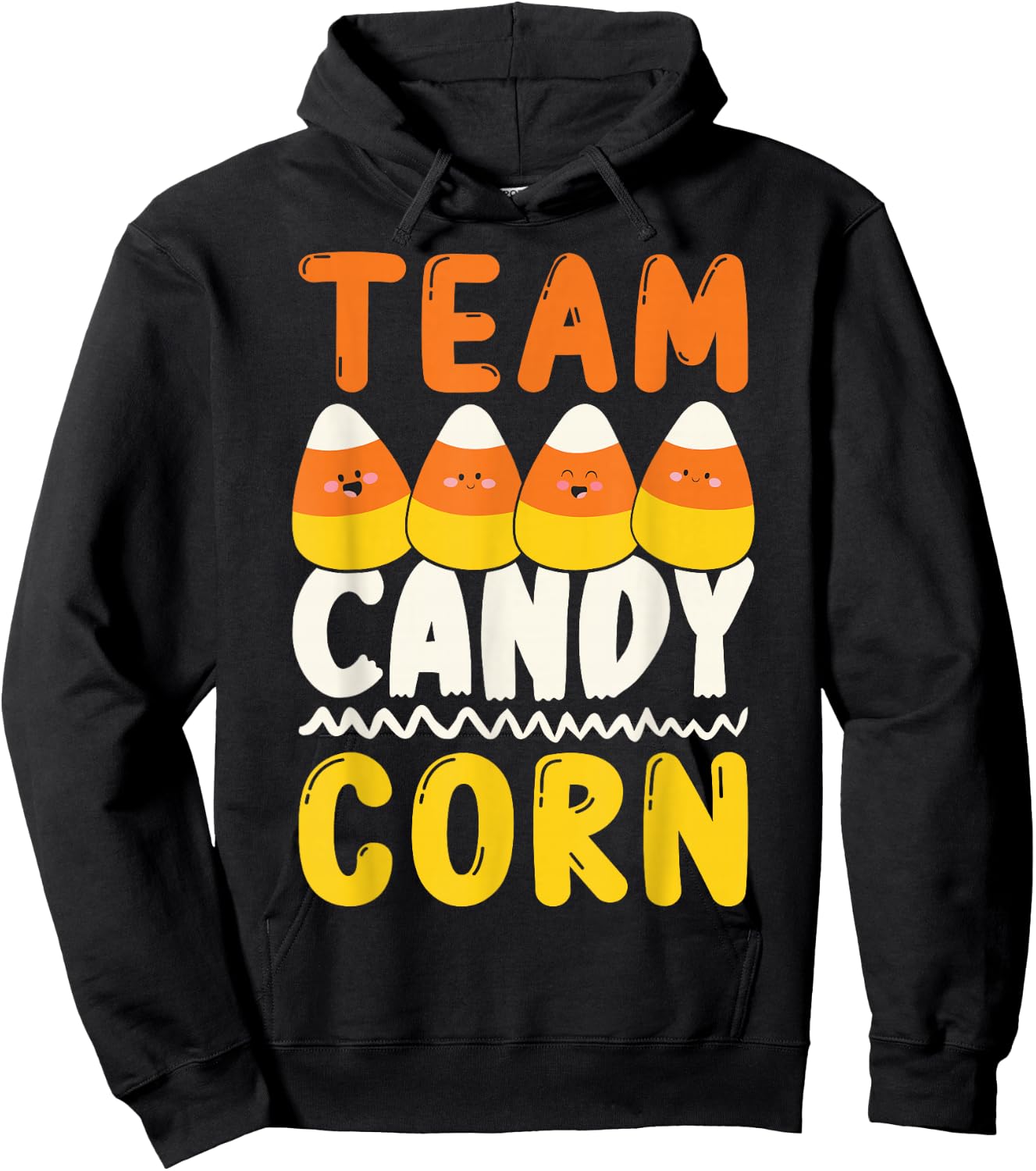 Team Candy Corn Funny Halloween Scary Lazy Costume Kids Hoodie - Hoodie | Black