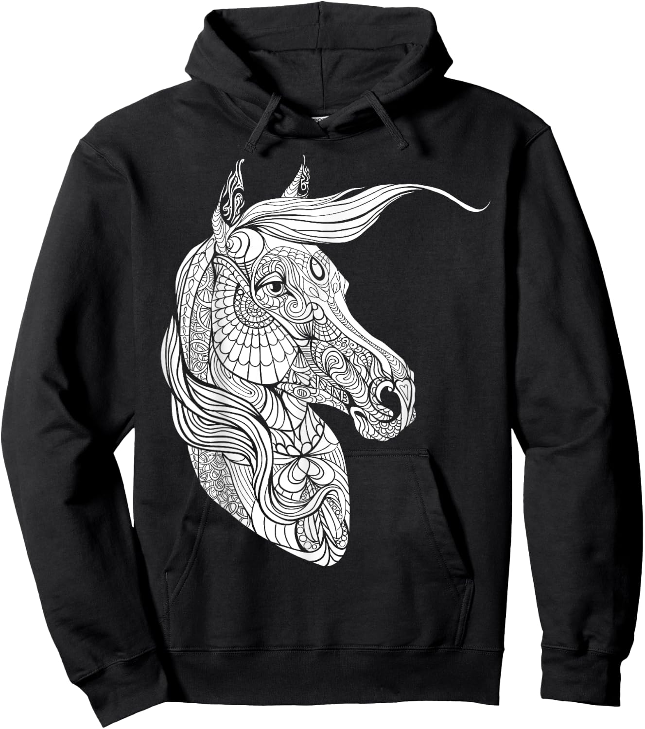 Cute horse to paint and colour for children Hoodie - Hoodie | Black