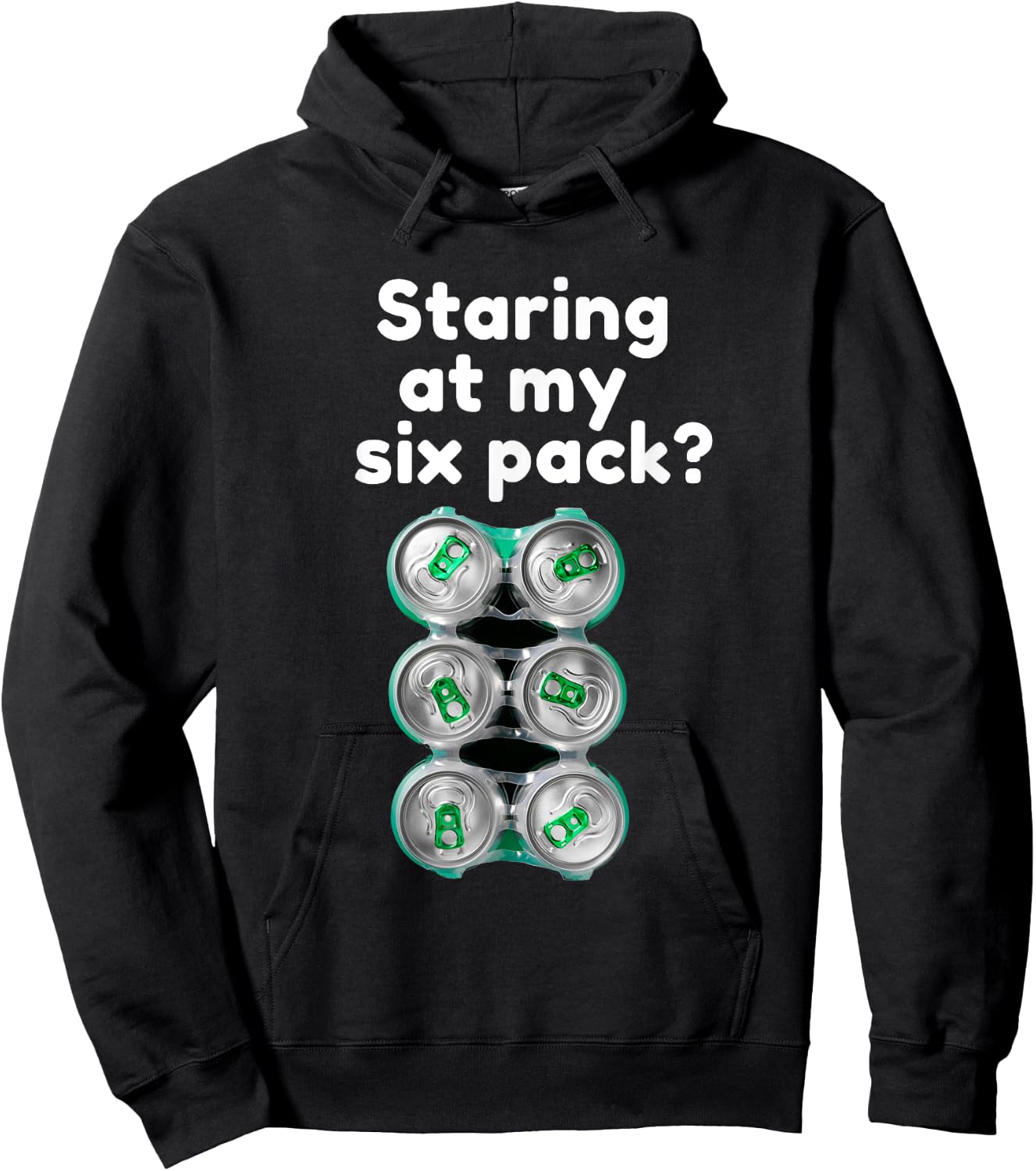 Beer Please Don't Stare At My Six Pack Hoodie - Hoodie | Black