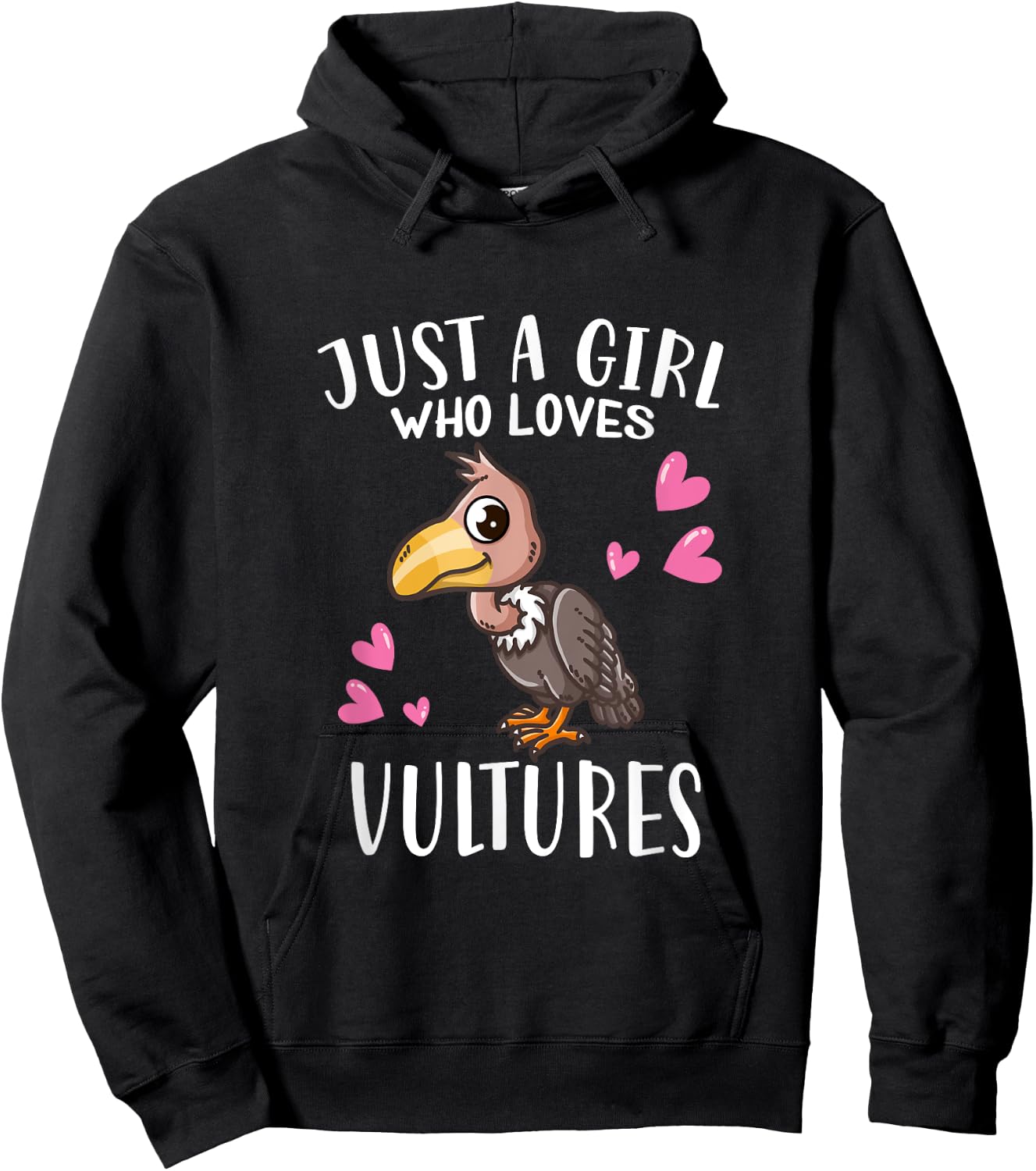 Funny Vulture Lovers Just A Girl Who Loves Vultures Hoodie - Hoodie | Black