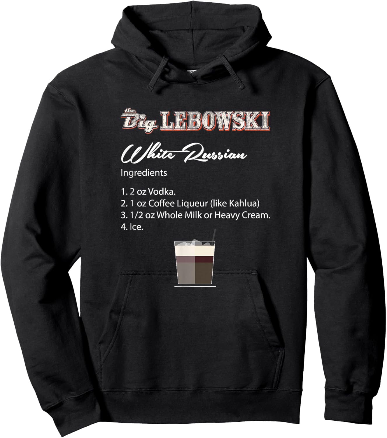 The Big Lebowski White Russian Recipe Hoodie - Hoodie | Black
