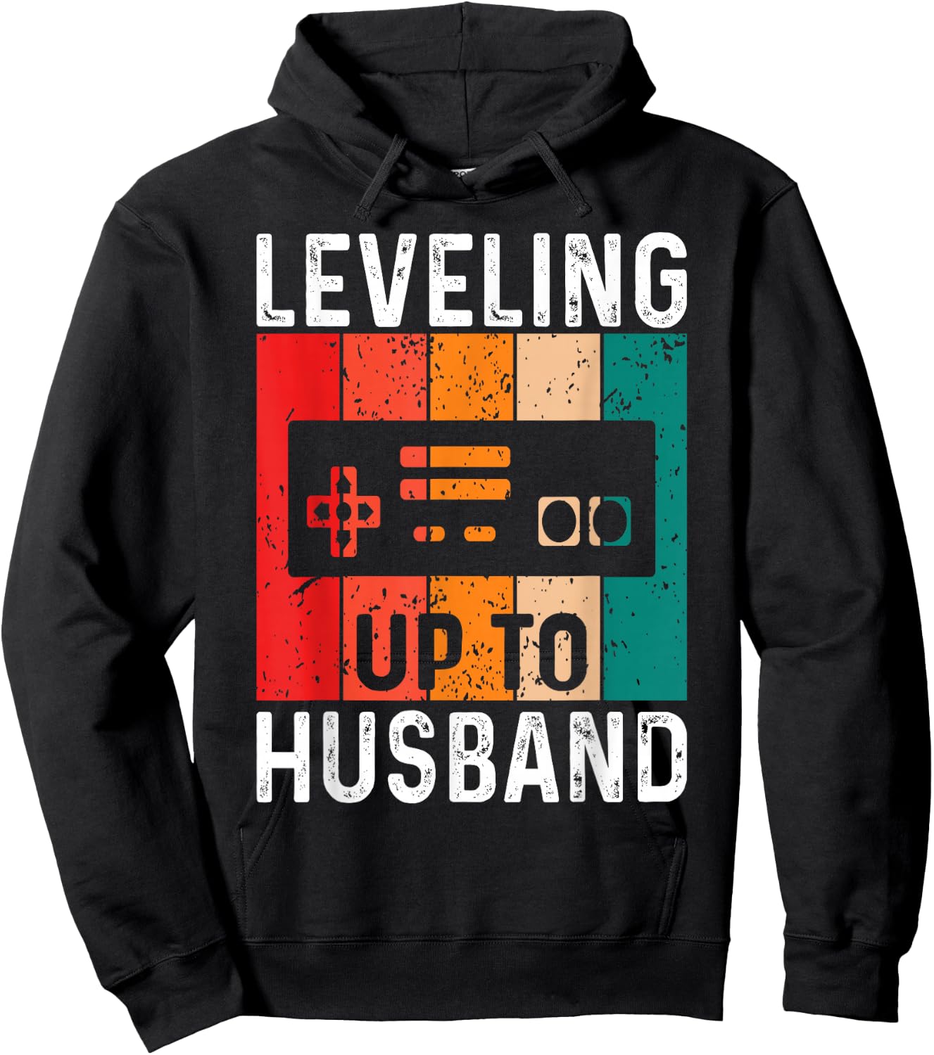 Bachelor Party Leveling Up to Husband Gaming Groom-to-be Hoodie - Hoodie | Black