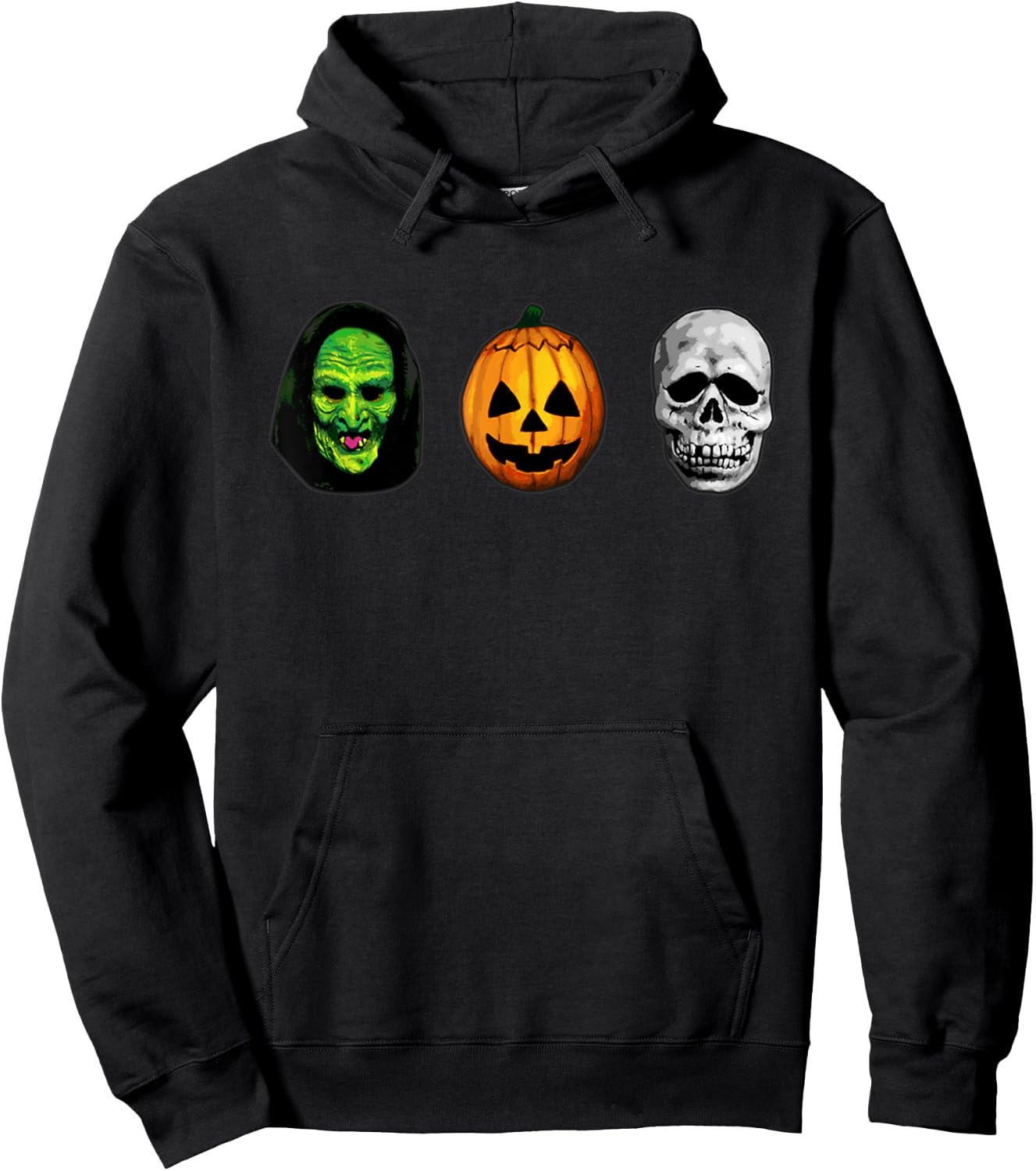 Halloween 3 masks witch pumpkin and skull Funny Gifts Hoodie - Hoodie | Black