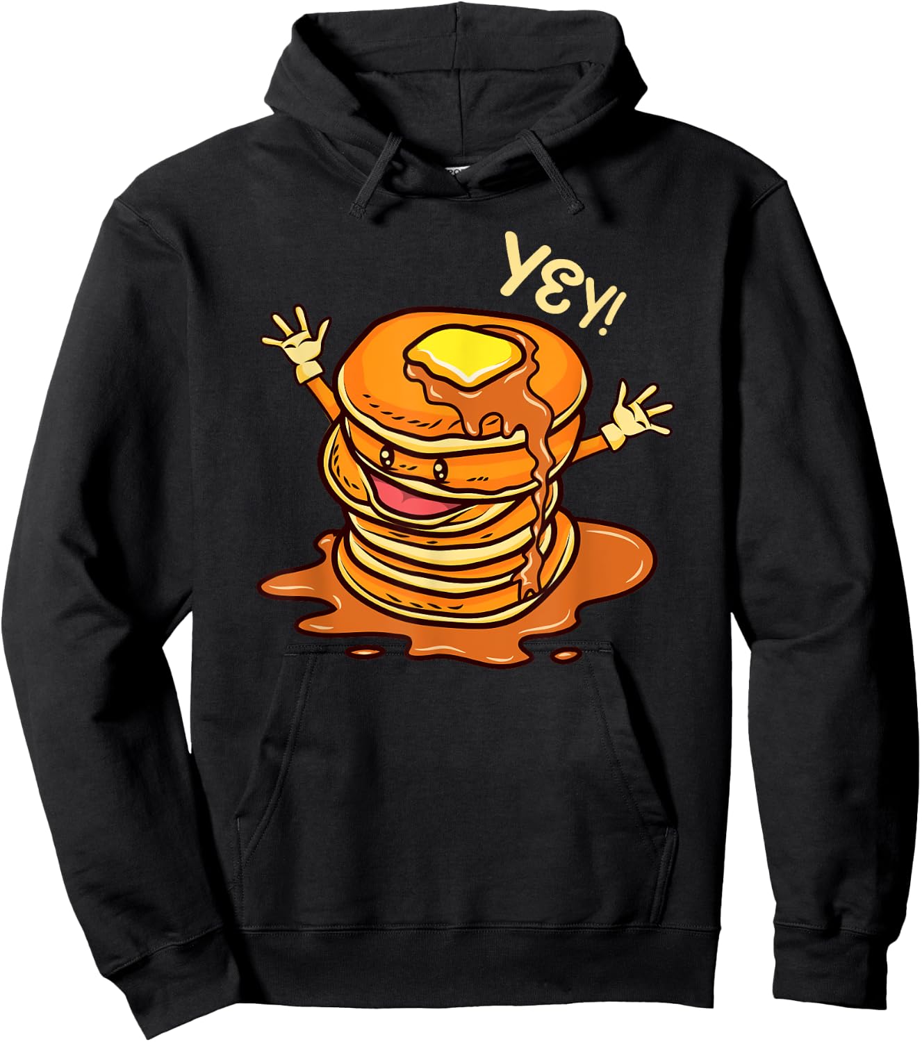 Funny Stack of Pancakes And Pajamas Cute Kawaii Pancakes Hoodie - Hoodie | Black