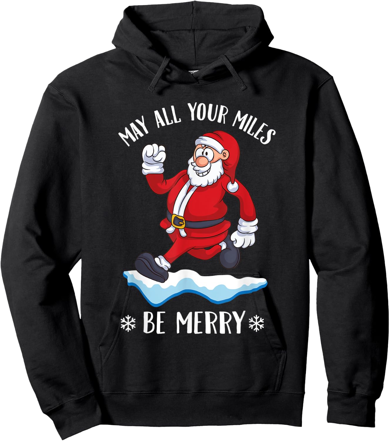 Runner saying Christmas running jogging Santa Claus jogger Hoodie - Hoodie | Black
