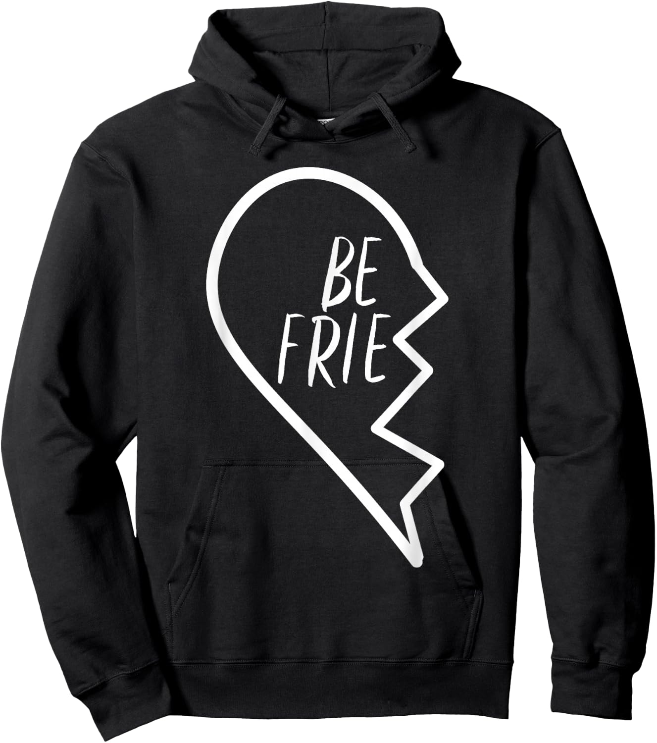 Best Friends Apparel Matching Broken Heart First Half #1 Hoodie - Hoodie | Black