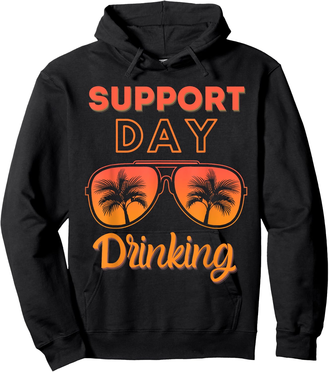 Support Day Drinking Funny Summer Beach Vacation Men Women Hoodie - Hoodie | Black