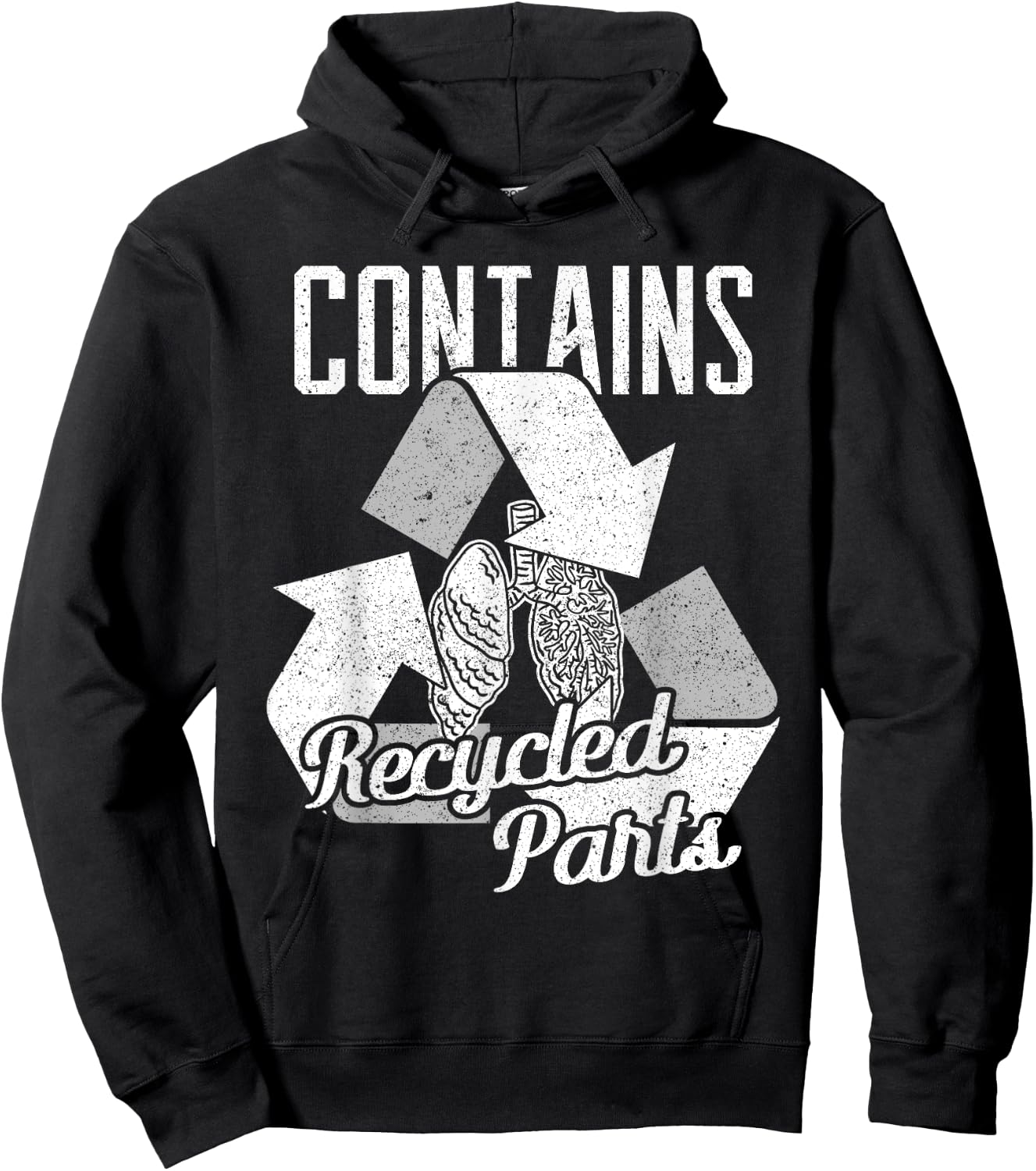 Contains recycled parts, lung transplant Hoodie - Hoodie | Black