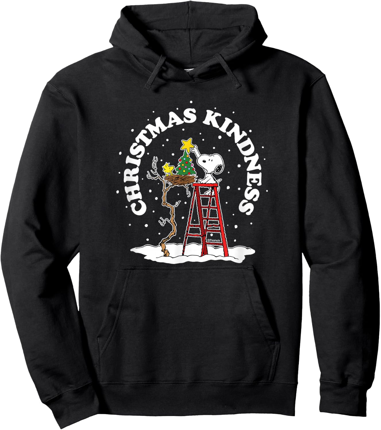 Peanuts - Snoopy and Woodstock Tree Christmas Kindness Hoodie - Hoodie | Black