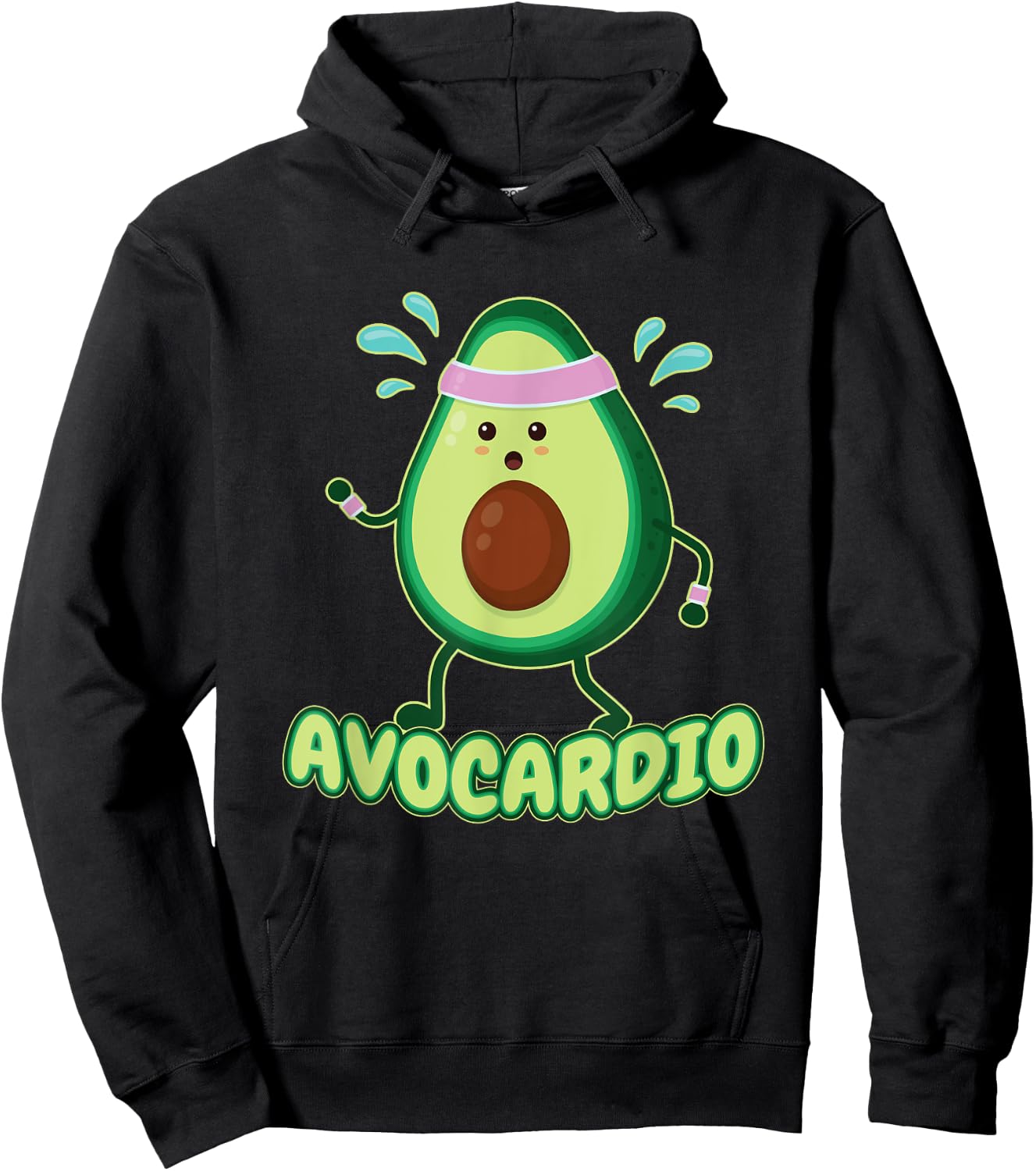 Avocardio Avo-Cardio Exercising Fitness Gym Runner Avocado Hoodie - Hoodie | Black