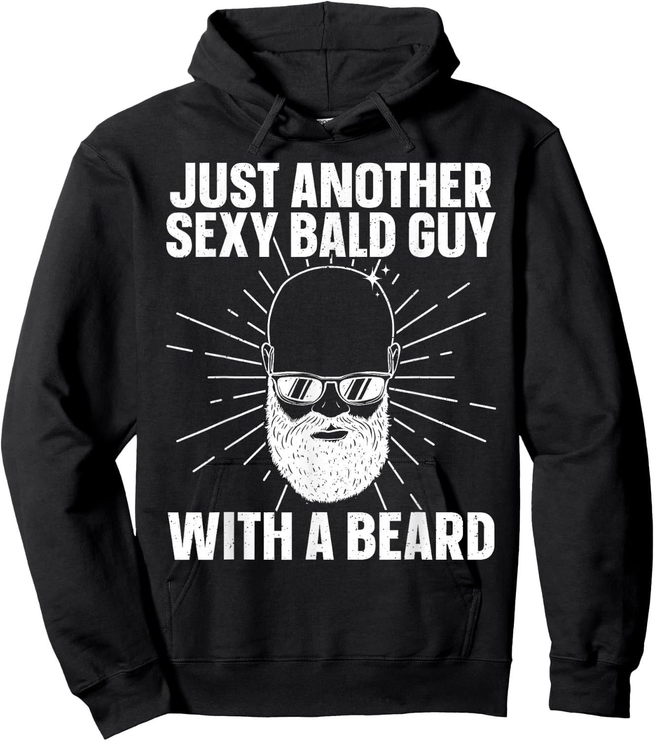 Funny Bald Man Art Boys Facial Hair Bearded Bald Guy Hoodie - Hoodie | Black