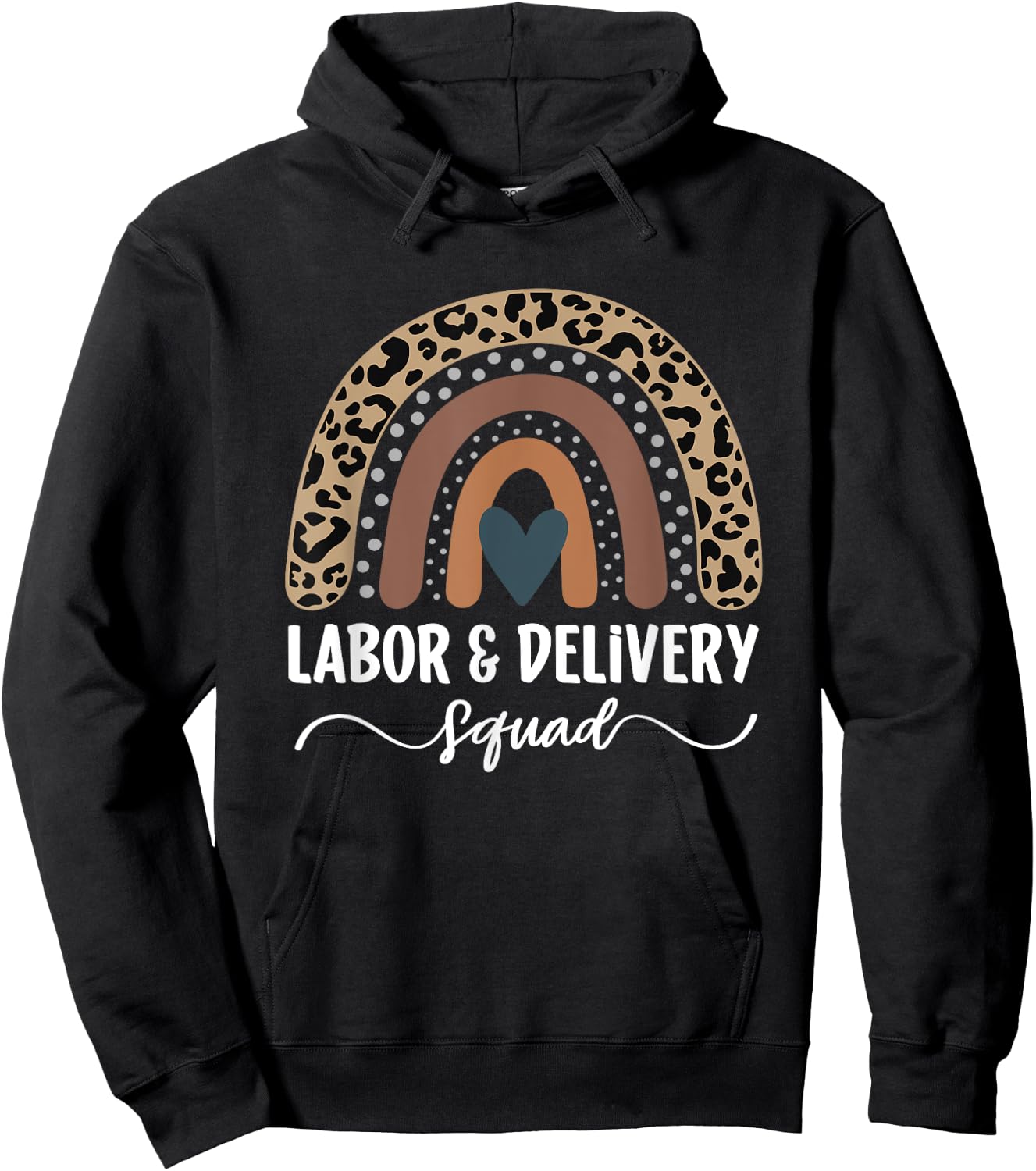 Labor And Delivery Squad, Rainbow Labor And Delivery Nurse Hoodie - Hoodie | Black
