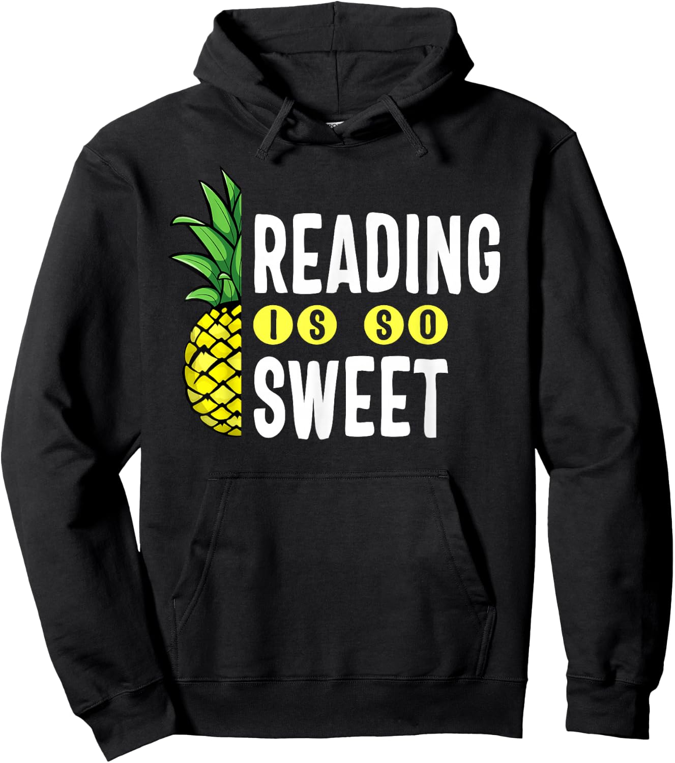 Reading Is Sweet Book Lover Pineapple Reader Teacher Read Women Girls Kids Hoodie - Hoodie | Black