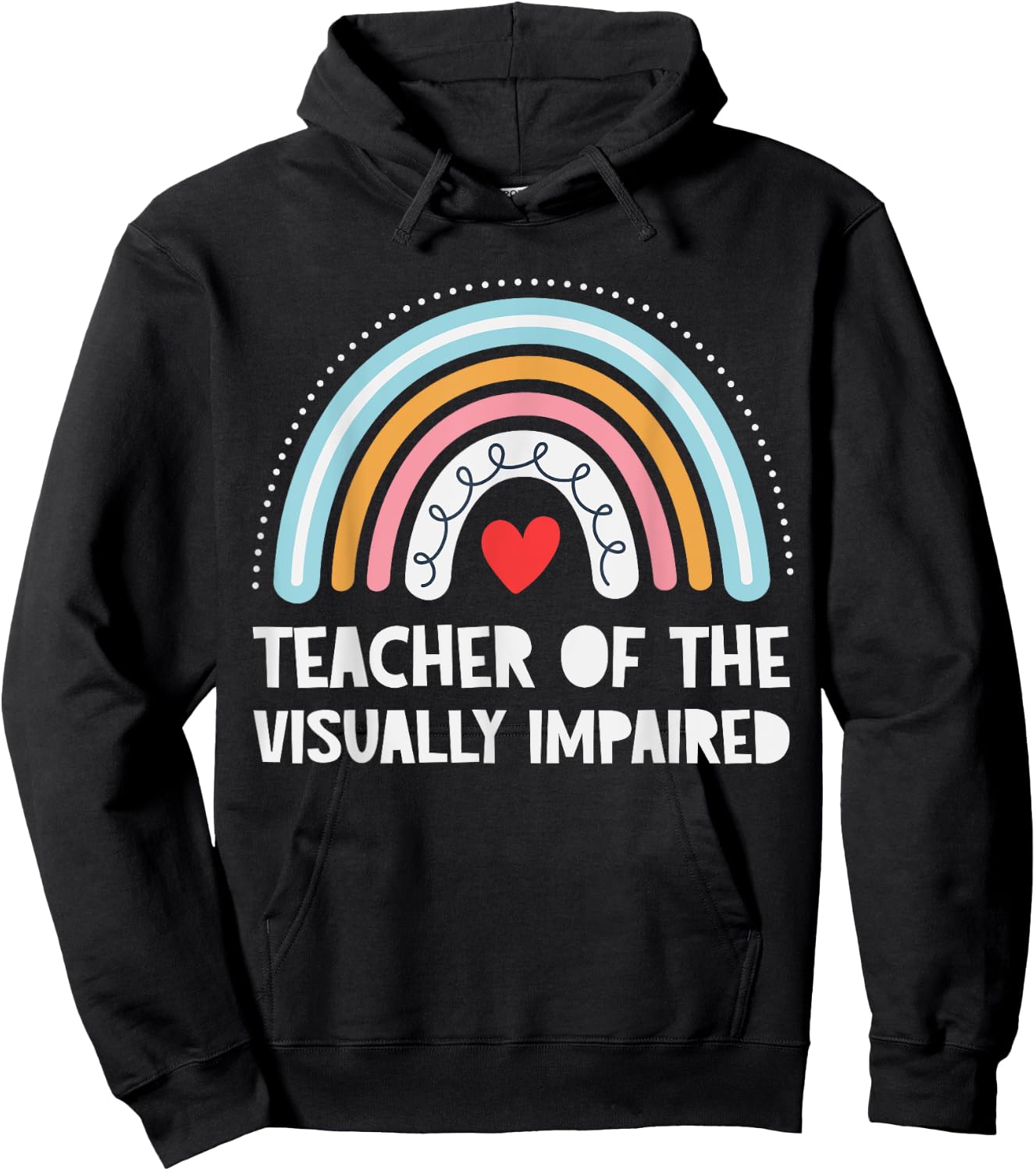 Vision Teacher Crew Boho Back School Appreciation Thank TVI Hoodie - Hoodie | Black
